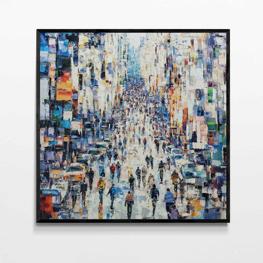 Cuadro de gran tamaño 102x102 cm con temática de ciudad