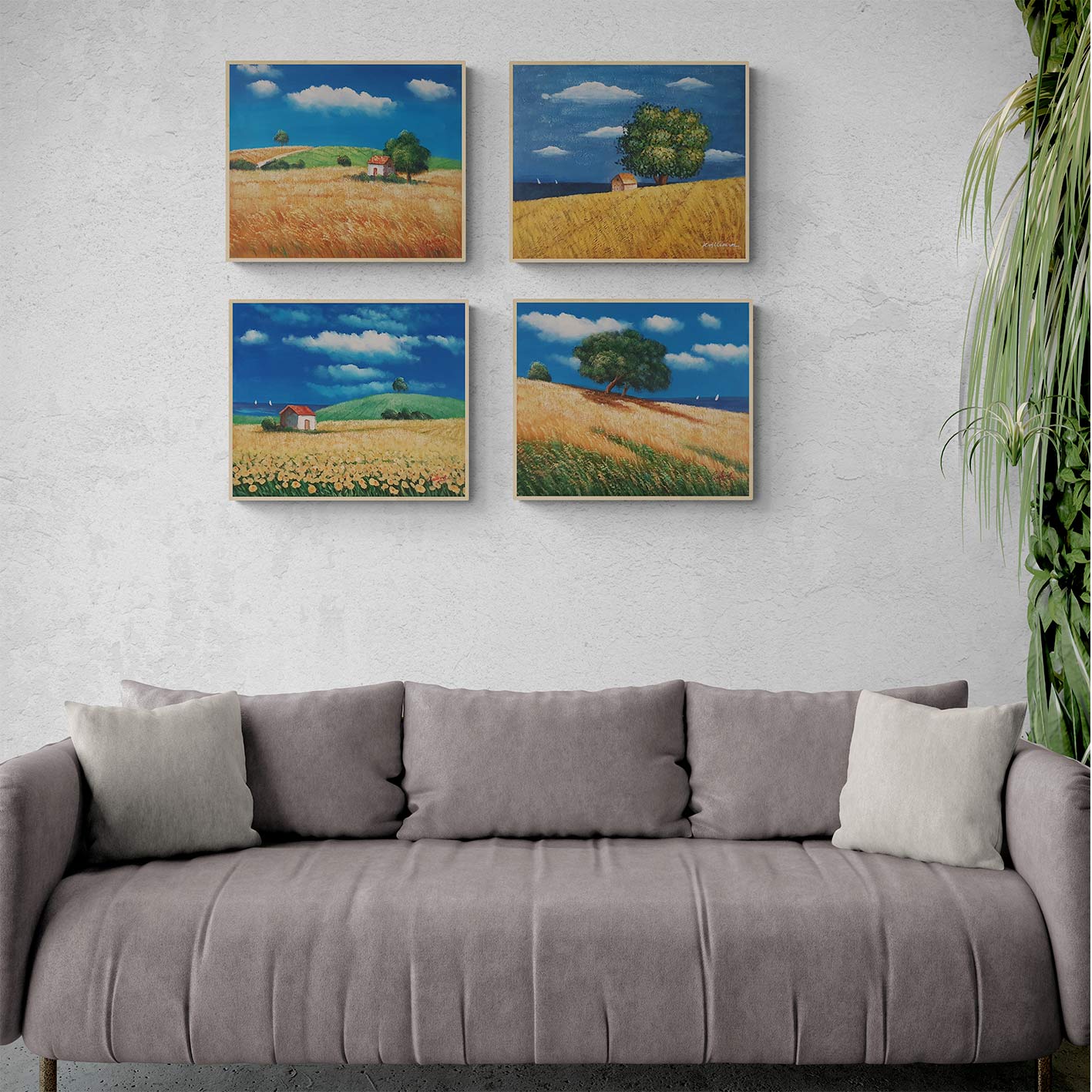 Cuadros en el Campo Mural 50x60 cm [4 piezas]
