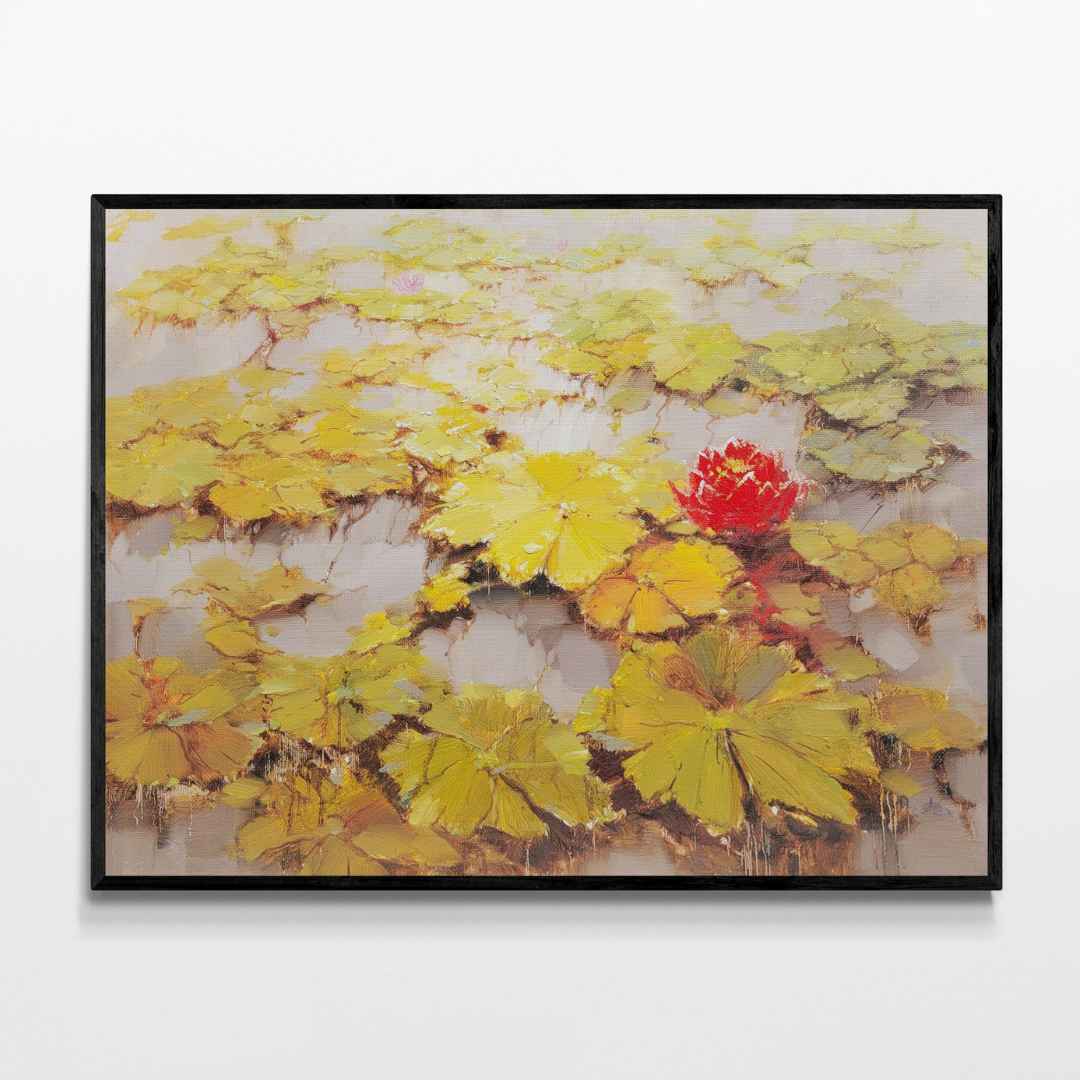 Seerosen La Charca Gemälde 103x75 cm