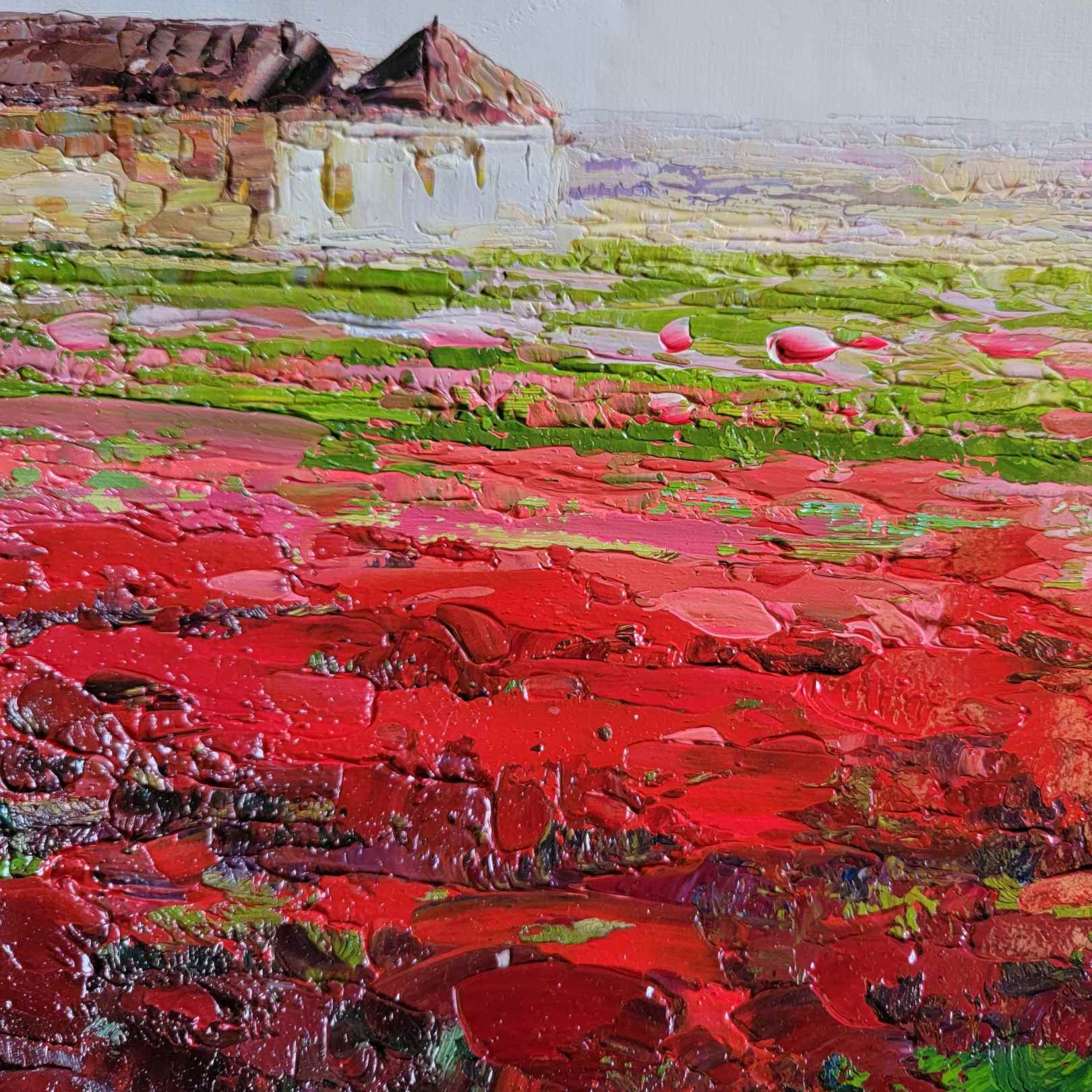 Pintura el Campo de Amapolas 130x55 cm