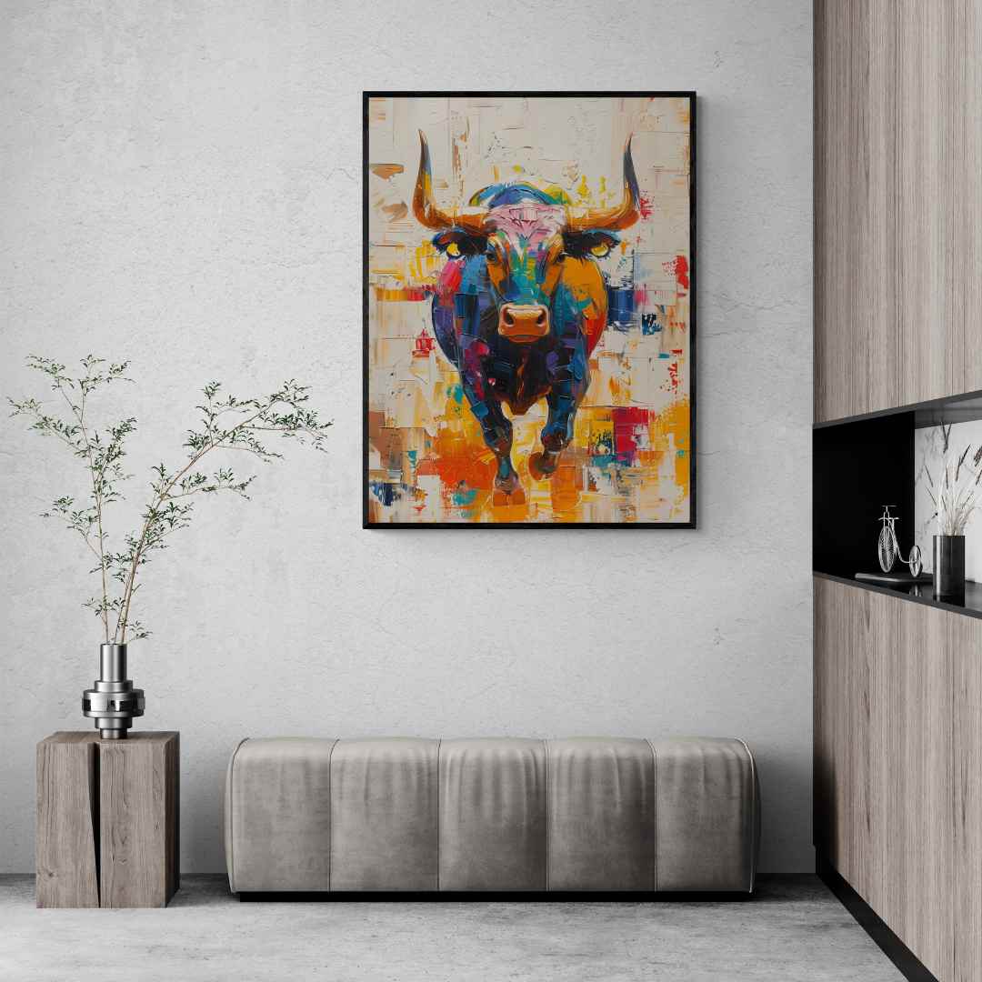 Cuadro el Toro Bravo en Color 100x80 cm