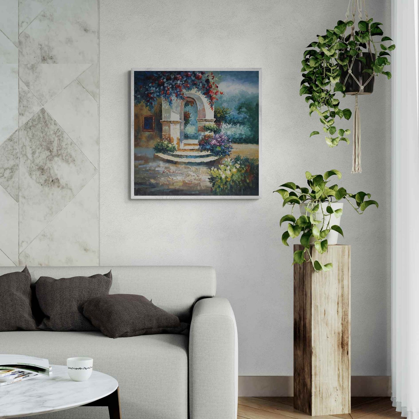 Cuadro el arco de las flores 80x80 cm