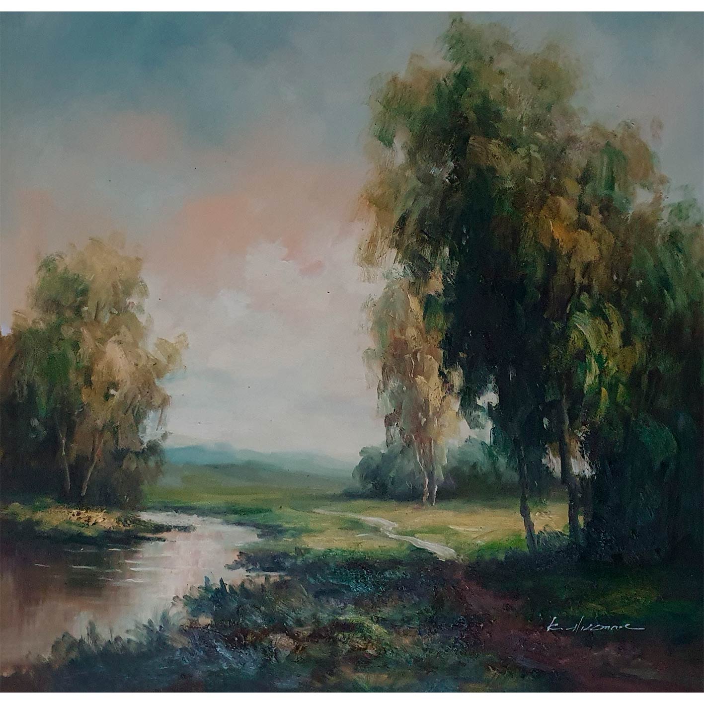 Cuadro Diptico Paisaje Pantano  80x80 cm [2 piezas]