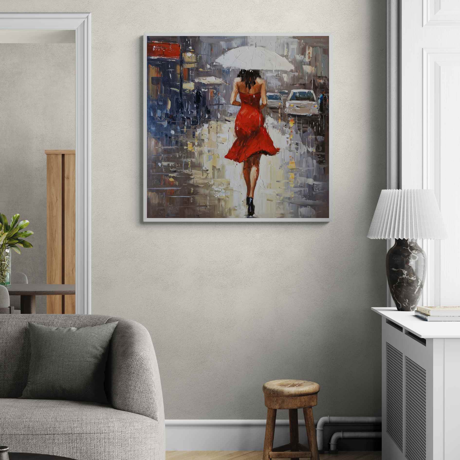 Obra de arte hecha a mano con contraste de colores vibrantes