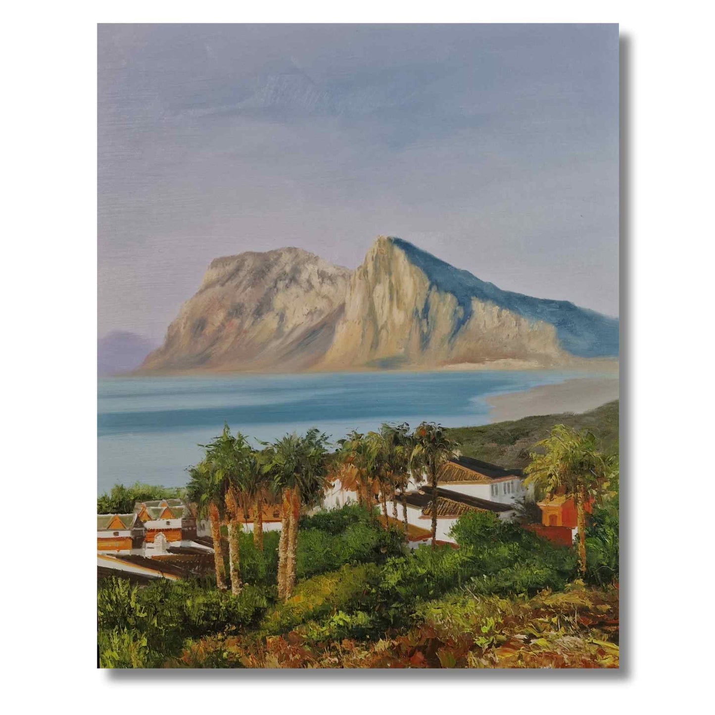Lienzo decorativo con paisaje gaditano y montaña imponente