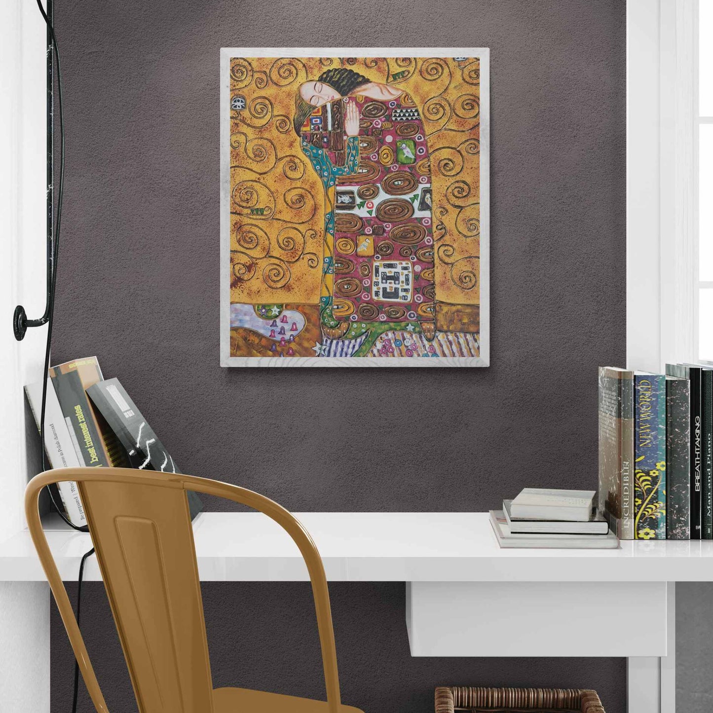 Obra inspirada en Klimt para decoración interior