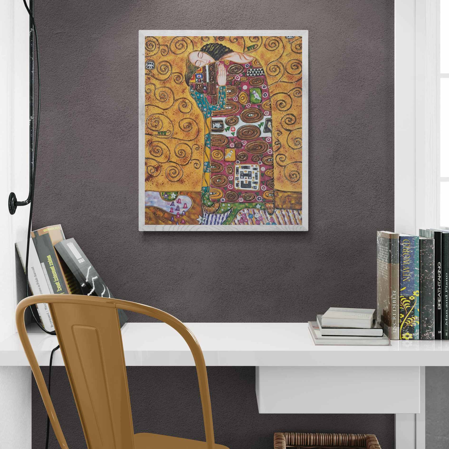 Obra inspirada en Klimt para decoración interior
