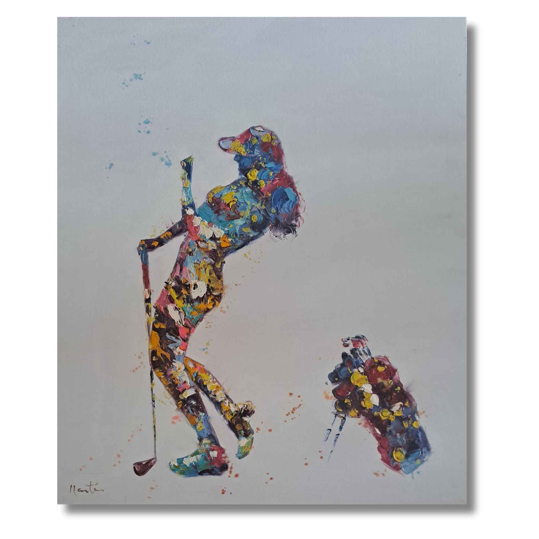 Cuadros modernos de golf pintados a mano