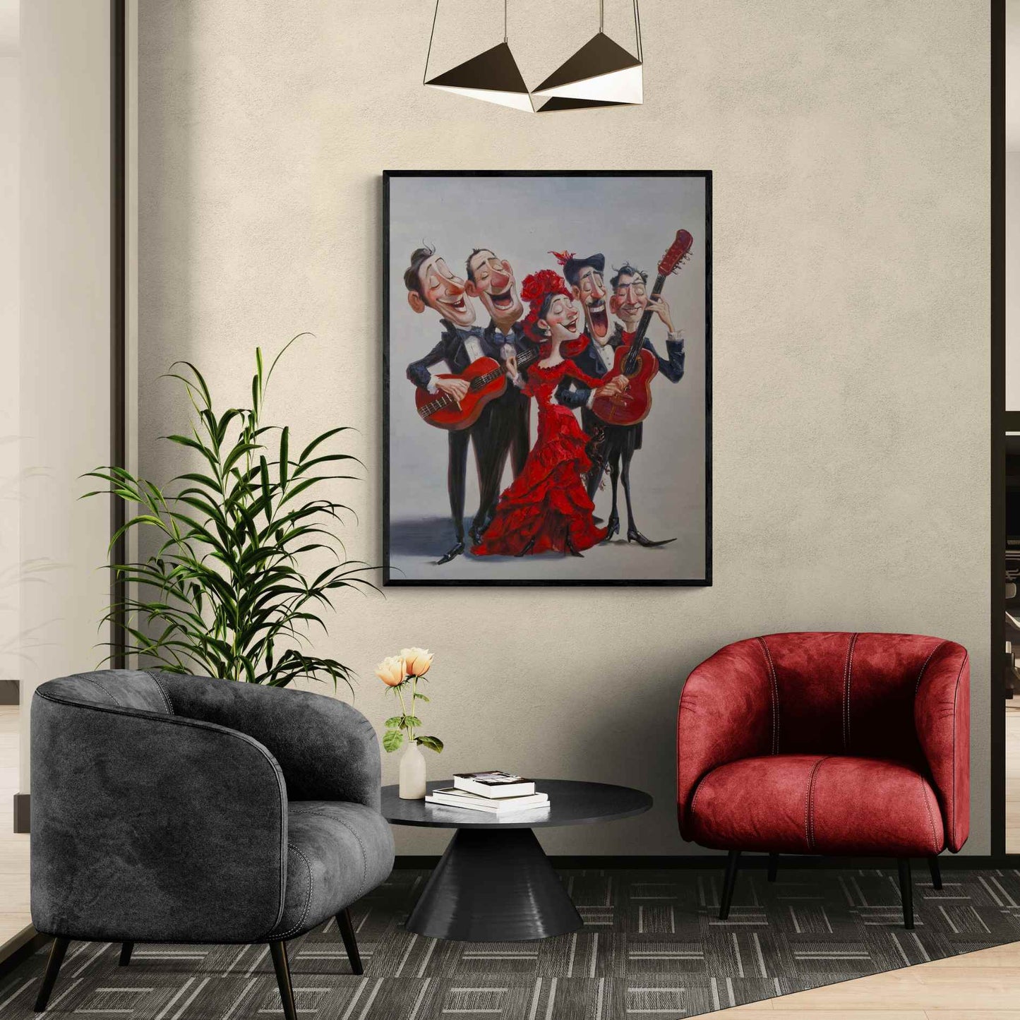 Obra de arte decorativo flamenco en lienzo