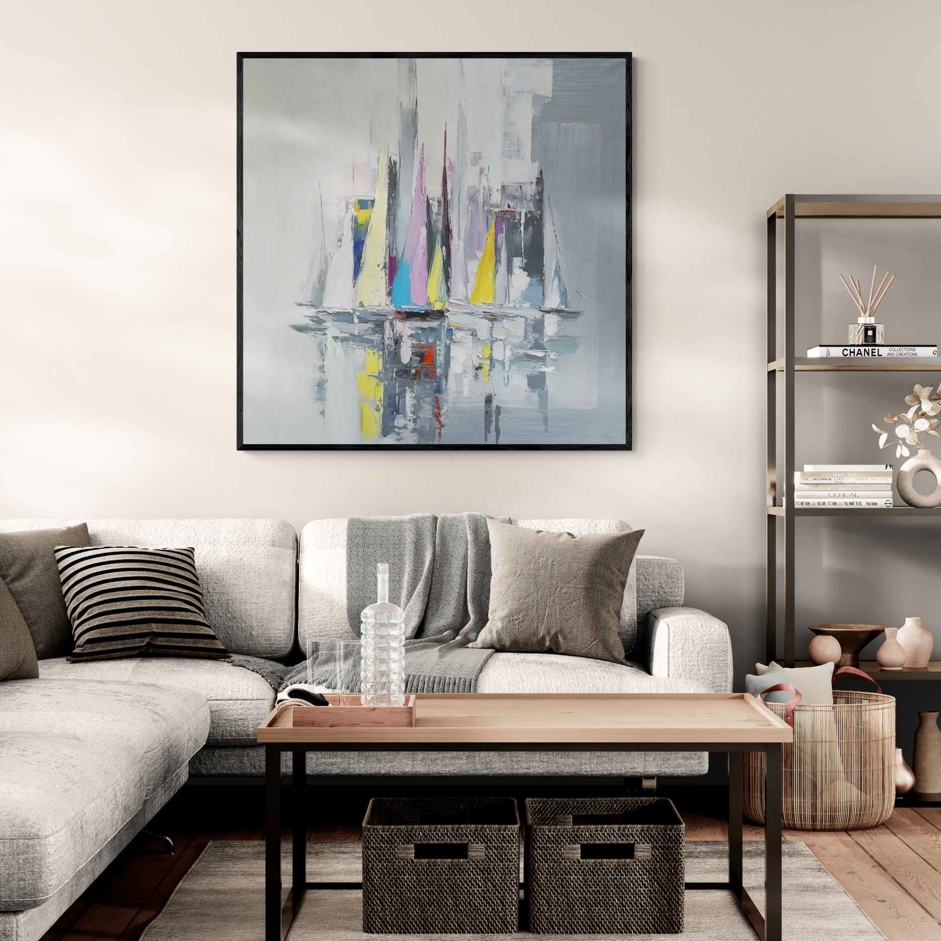 Cuadro decorativo con barcos de vela modernos