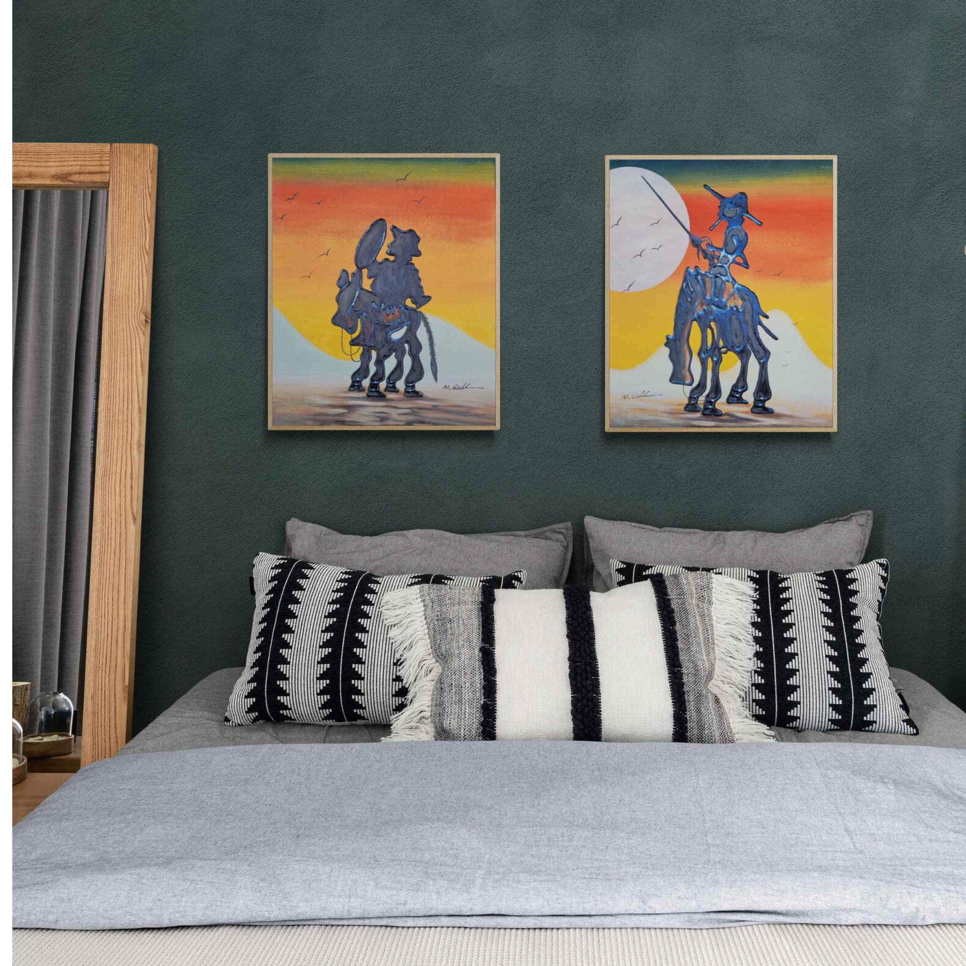 Cuadro El Quijote y Sancho 50X60 cm [2 piezas]