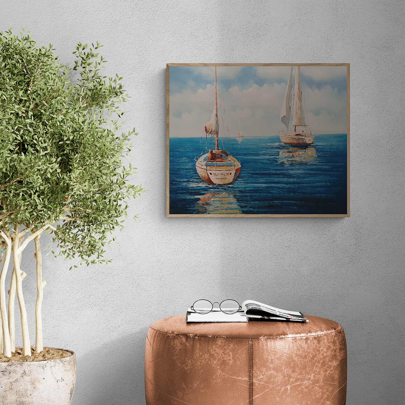 Cuadro Barco Mar  50x60 cm