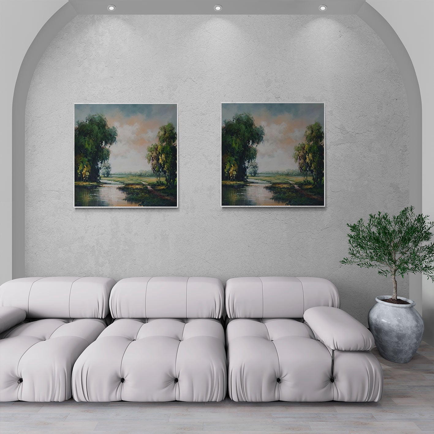 Cuadro Diptico Paisaje Pantano  80x80 cm [2 piezas]