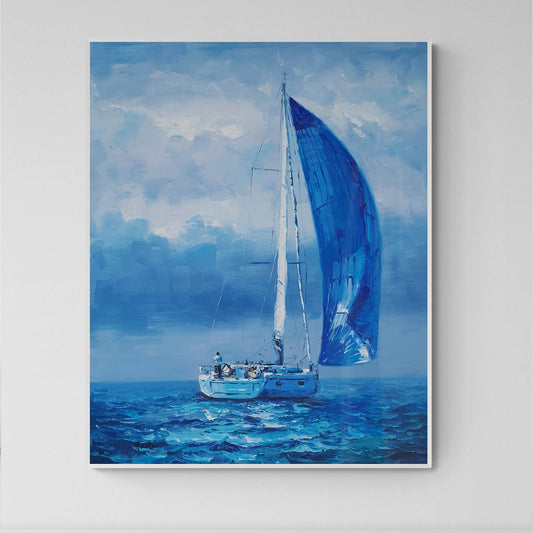 Pintura al óleo original de velero