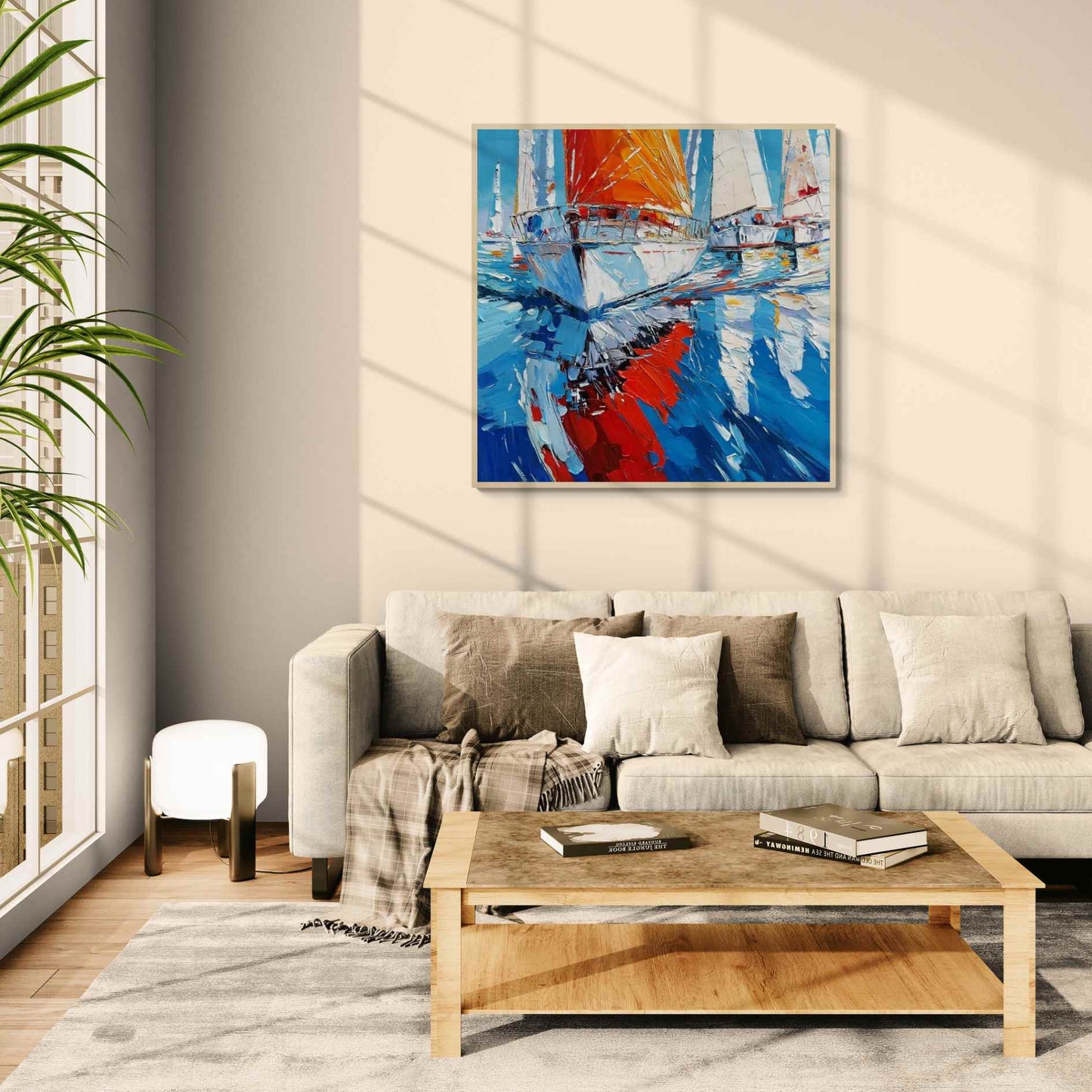 Pintura náutica pintada a mano estilo moderno