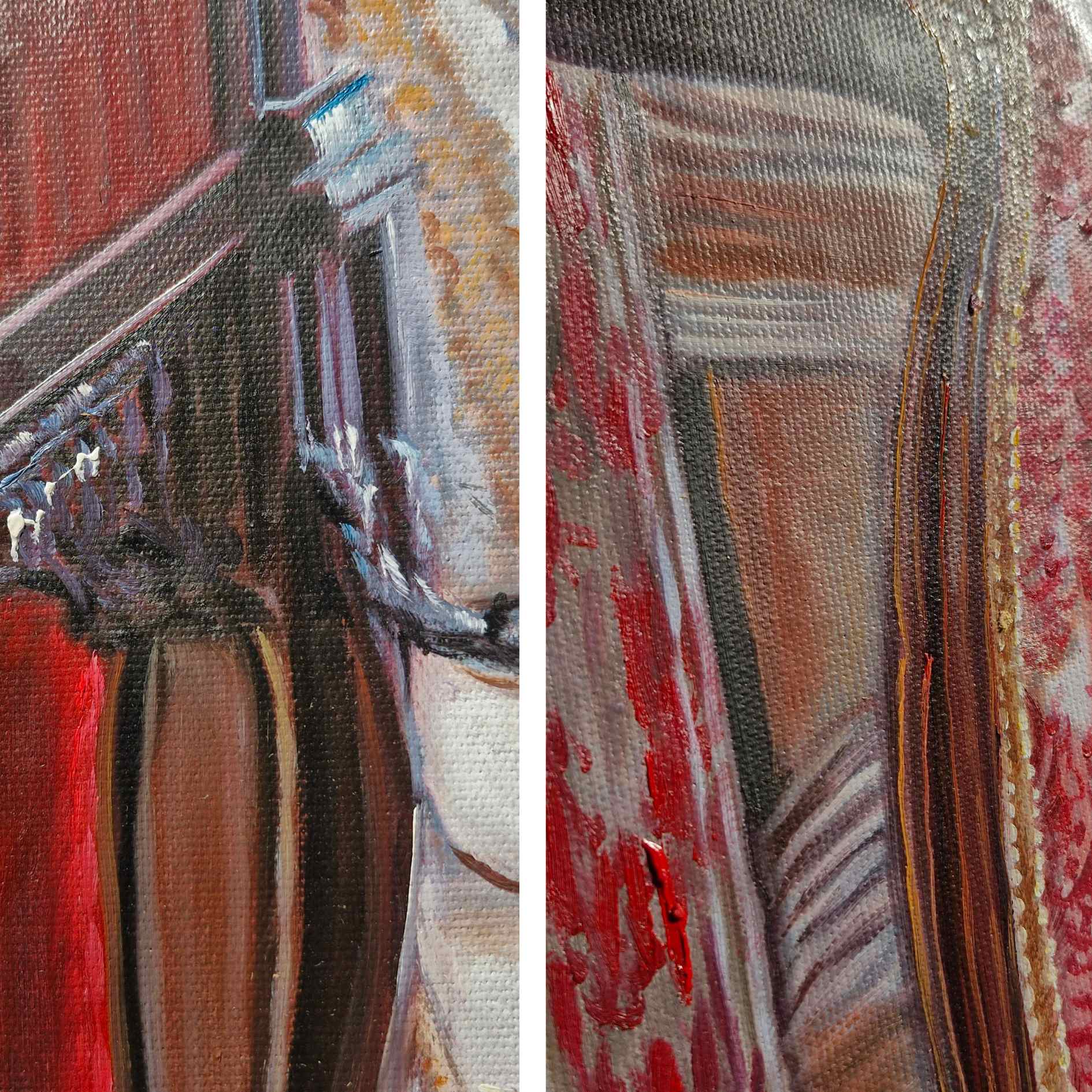 Escena vintage en pintura con textura realista