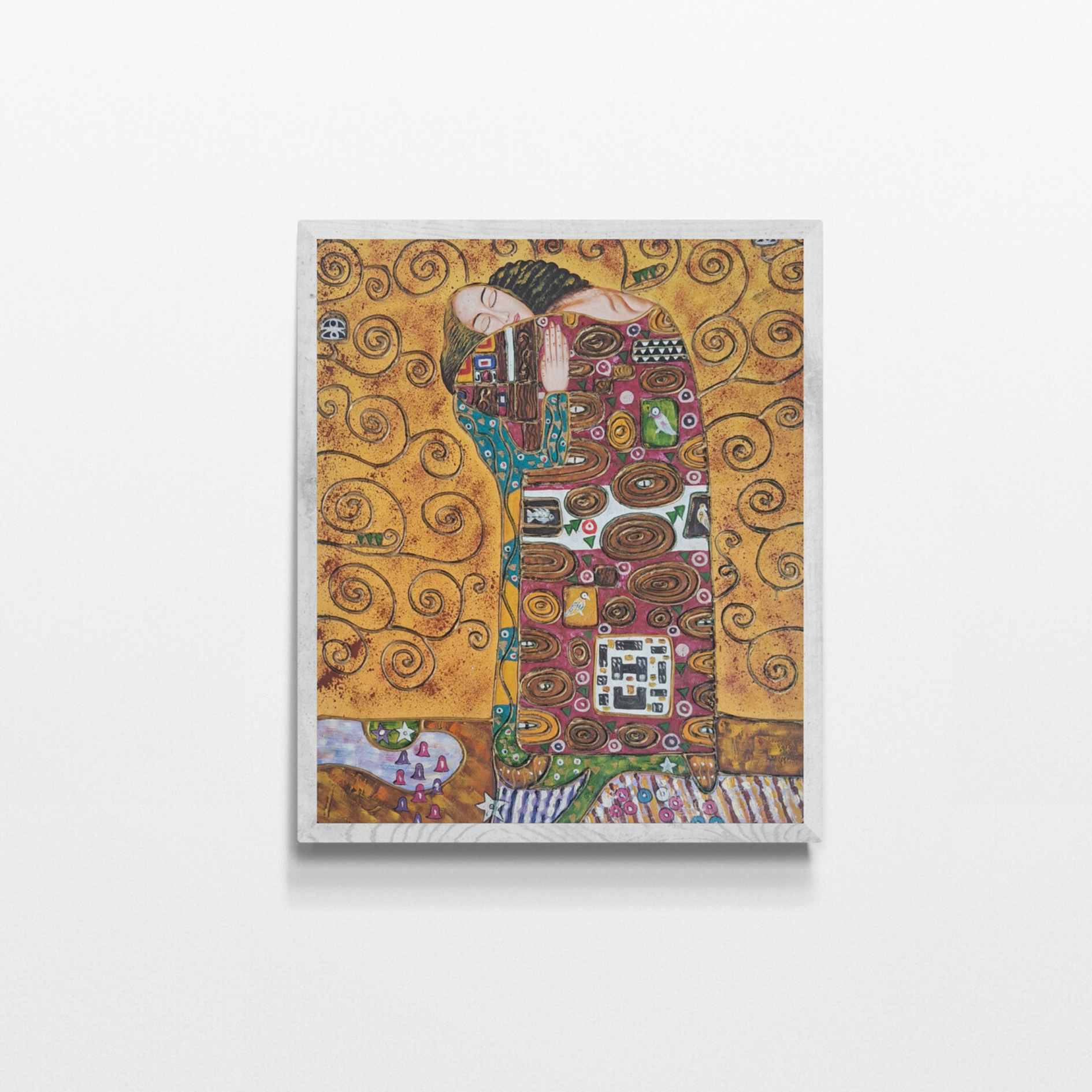 Cuadro al óleo pintado a mano inspirado en Klimt