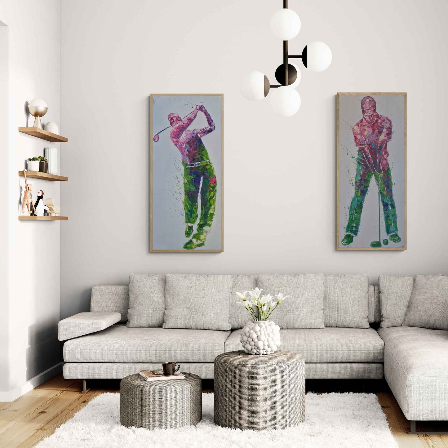 Arte contemporáneo de golf para decoración de pared

