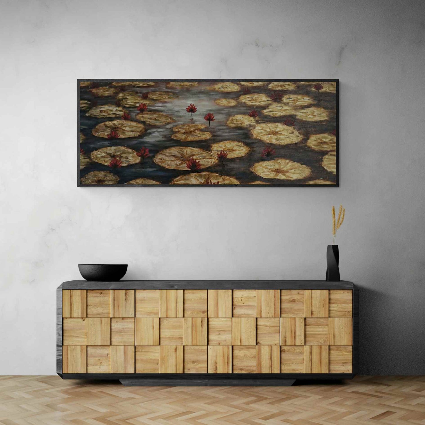 Arte floral al óleo con textura realista