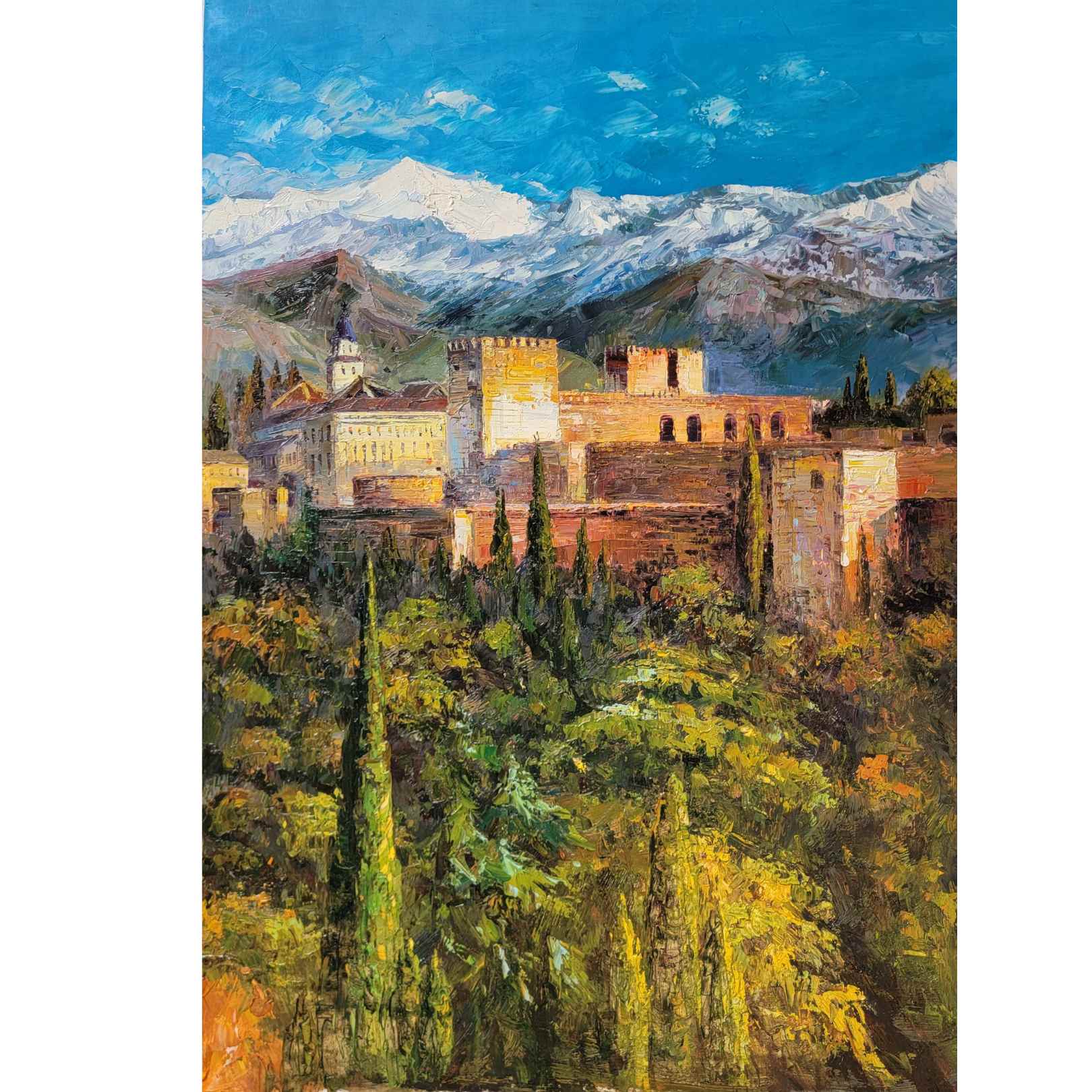 cuadro al oleo de la alhambra Granada 