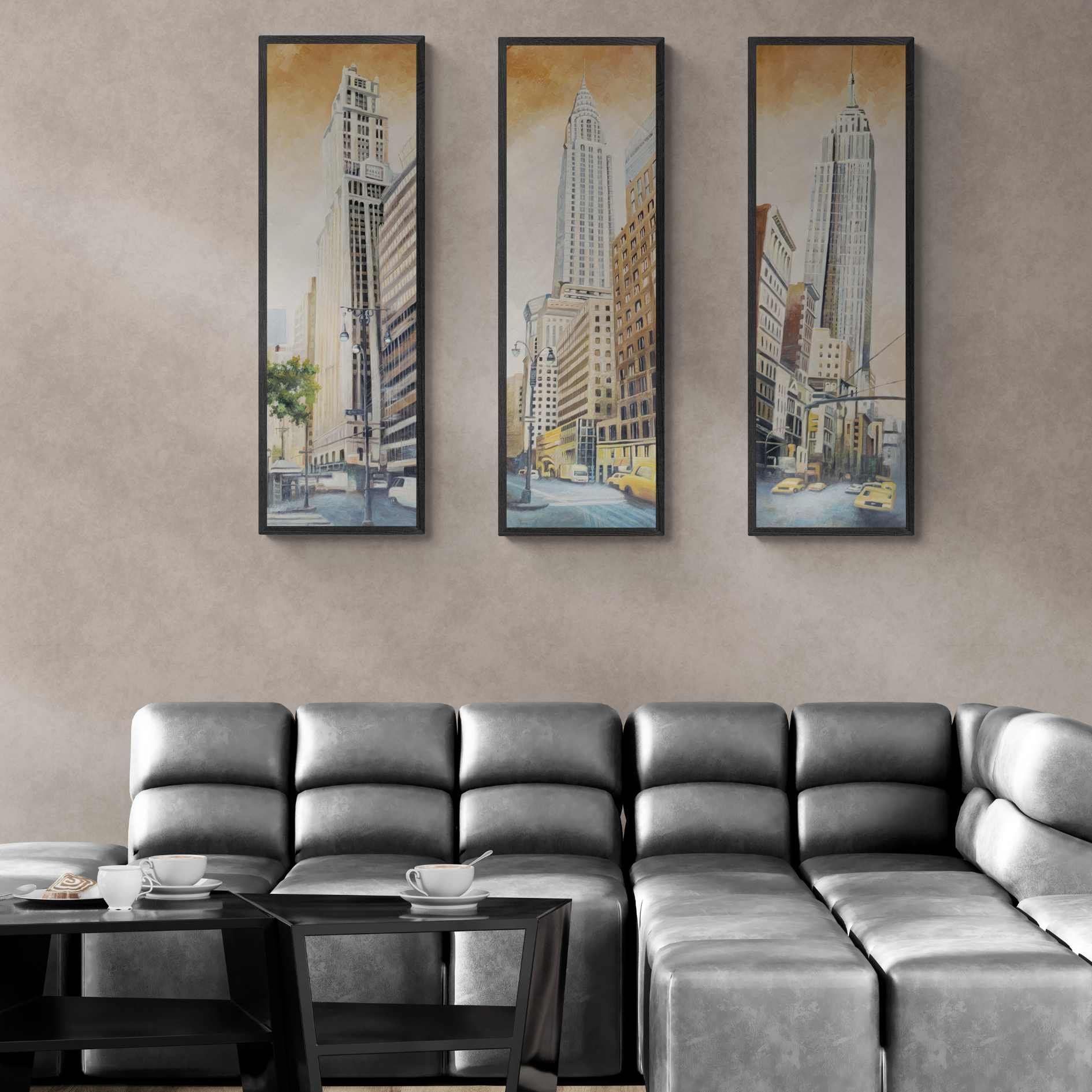 cuadro triptico de new york