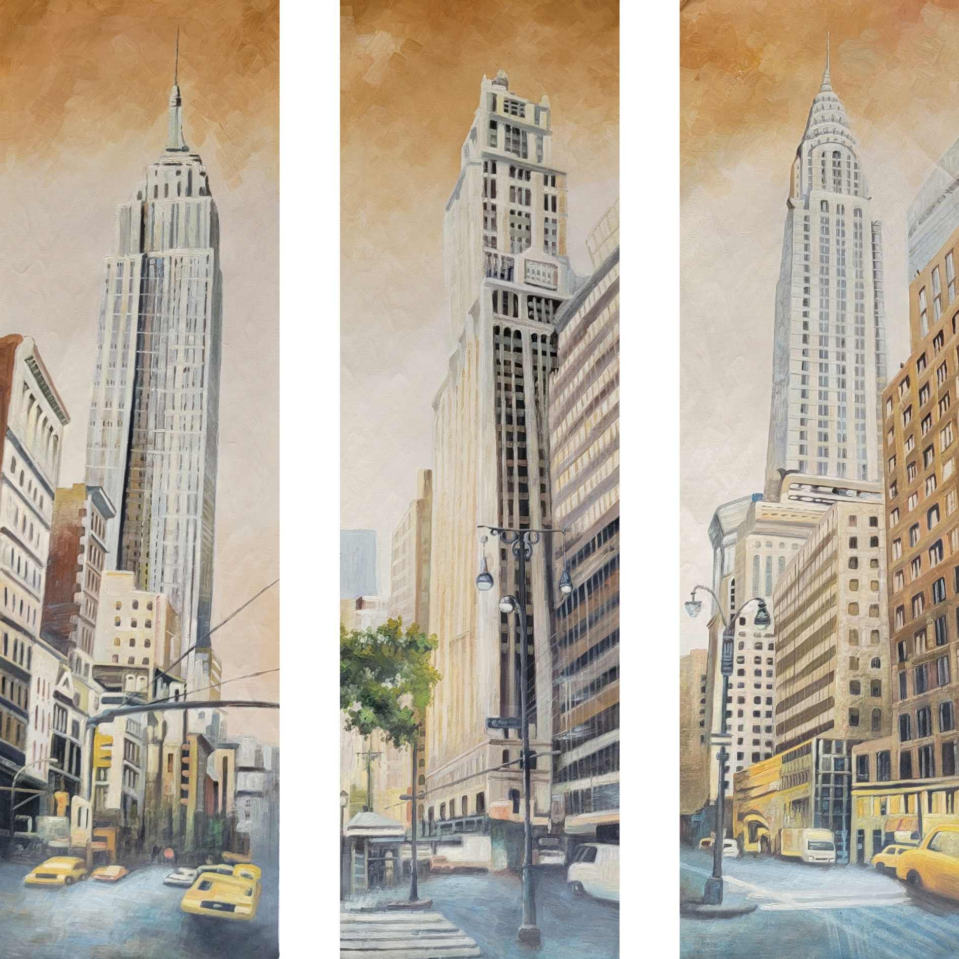 cuadro triptico de new york