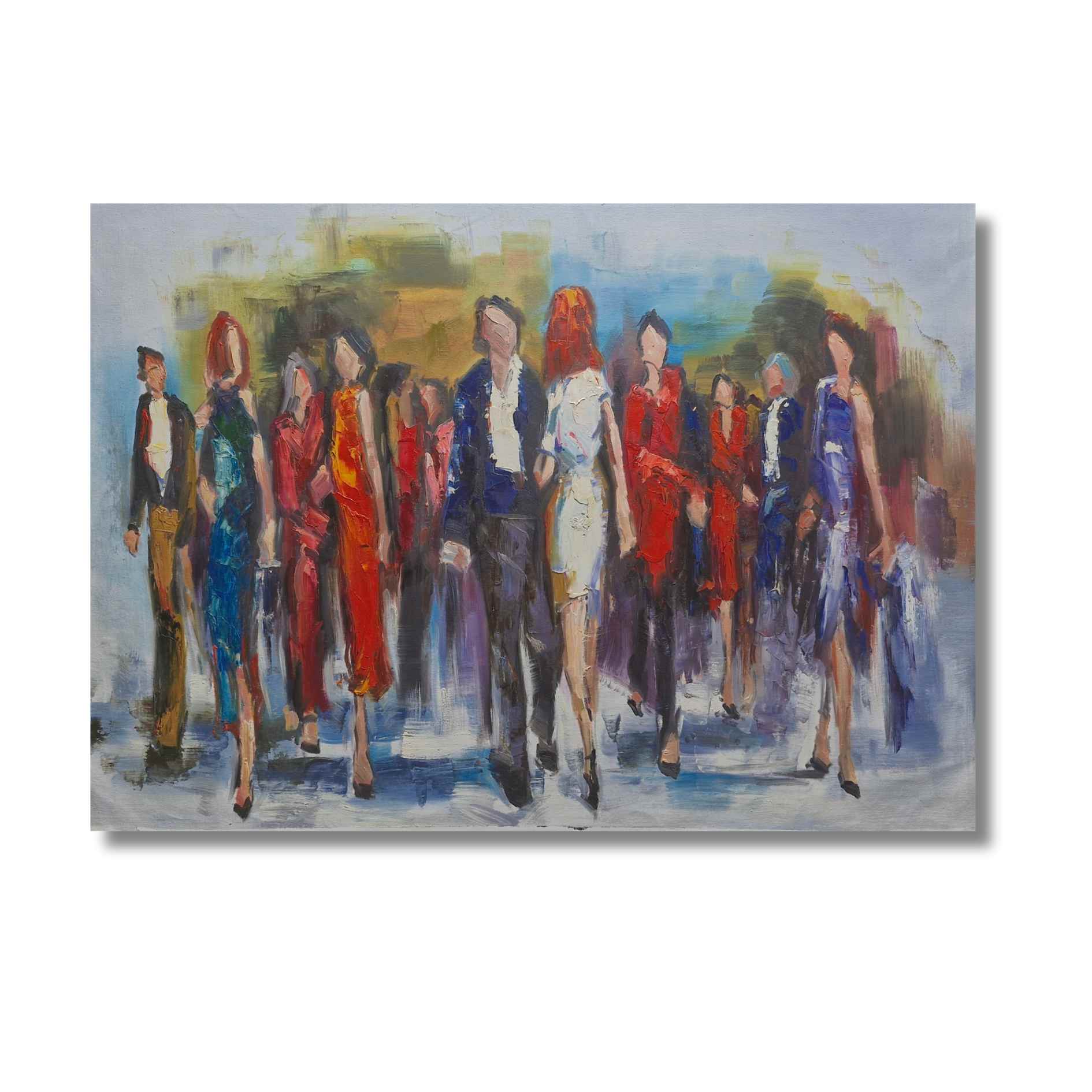 Lienzo pintado a mano estilo abstracto contemporáneo