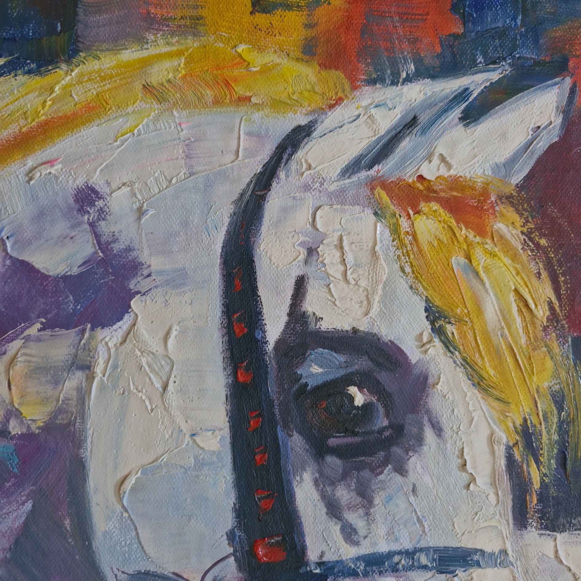 Cuadro de arte en óleo de caballo para interiores