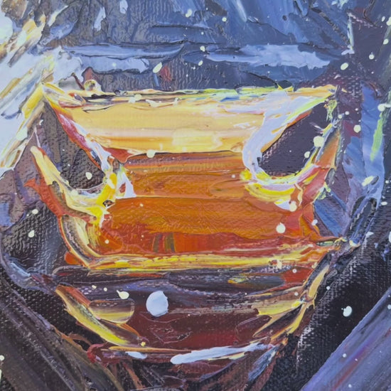 Pintura artística de toro bravo con pinceladas expresivas