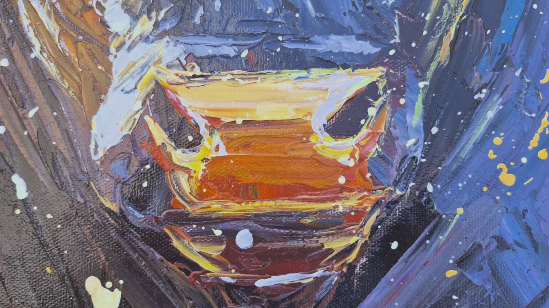 Pintura artística de toro bravo con pinceladas expresivas