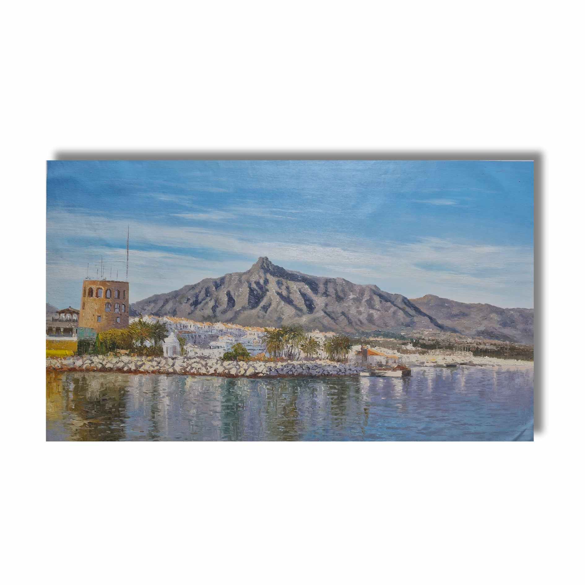 Decoración mediterránea con pintura original al óleo