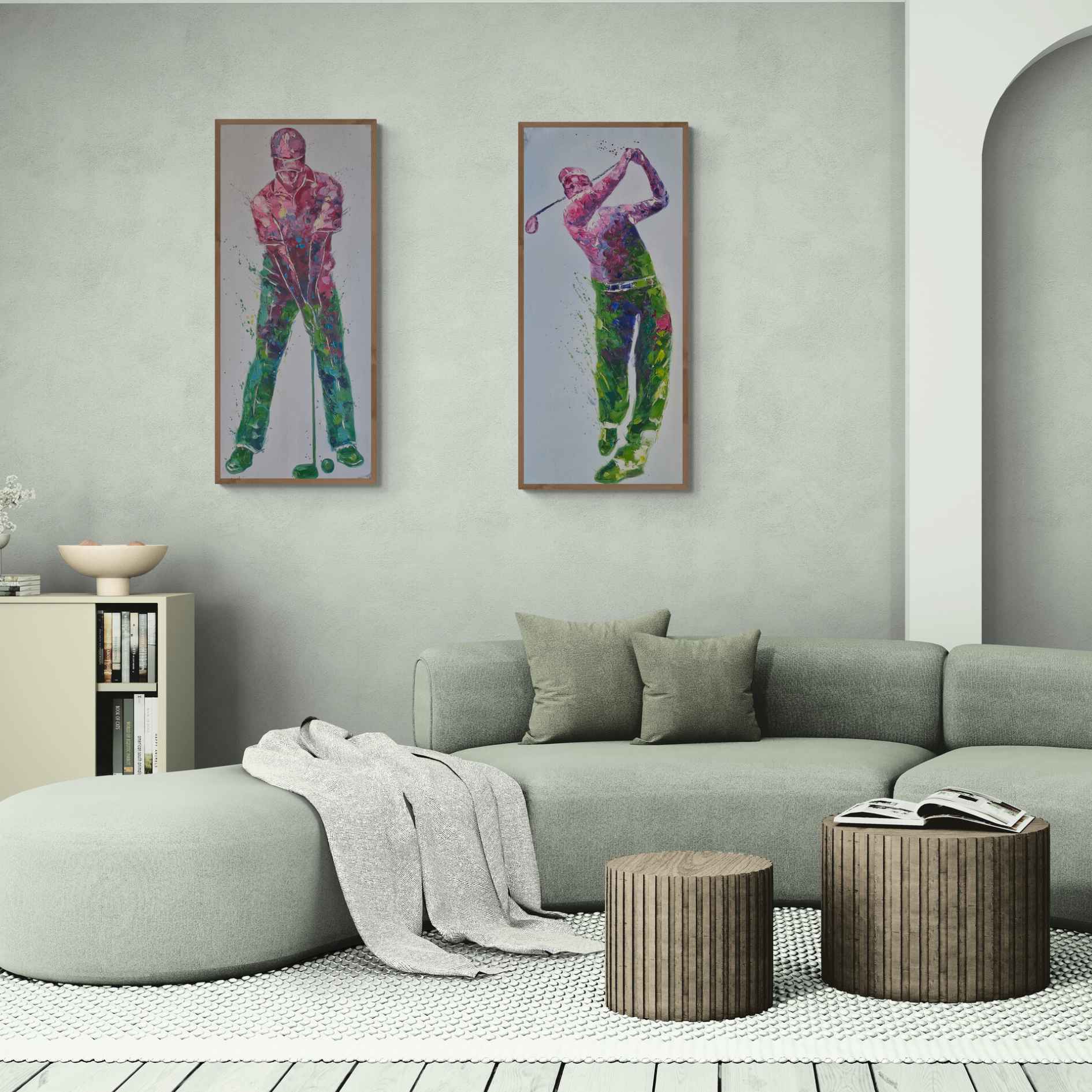 Pinturas modernas y deportivas hechas a mano


