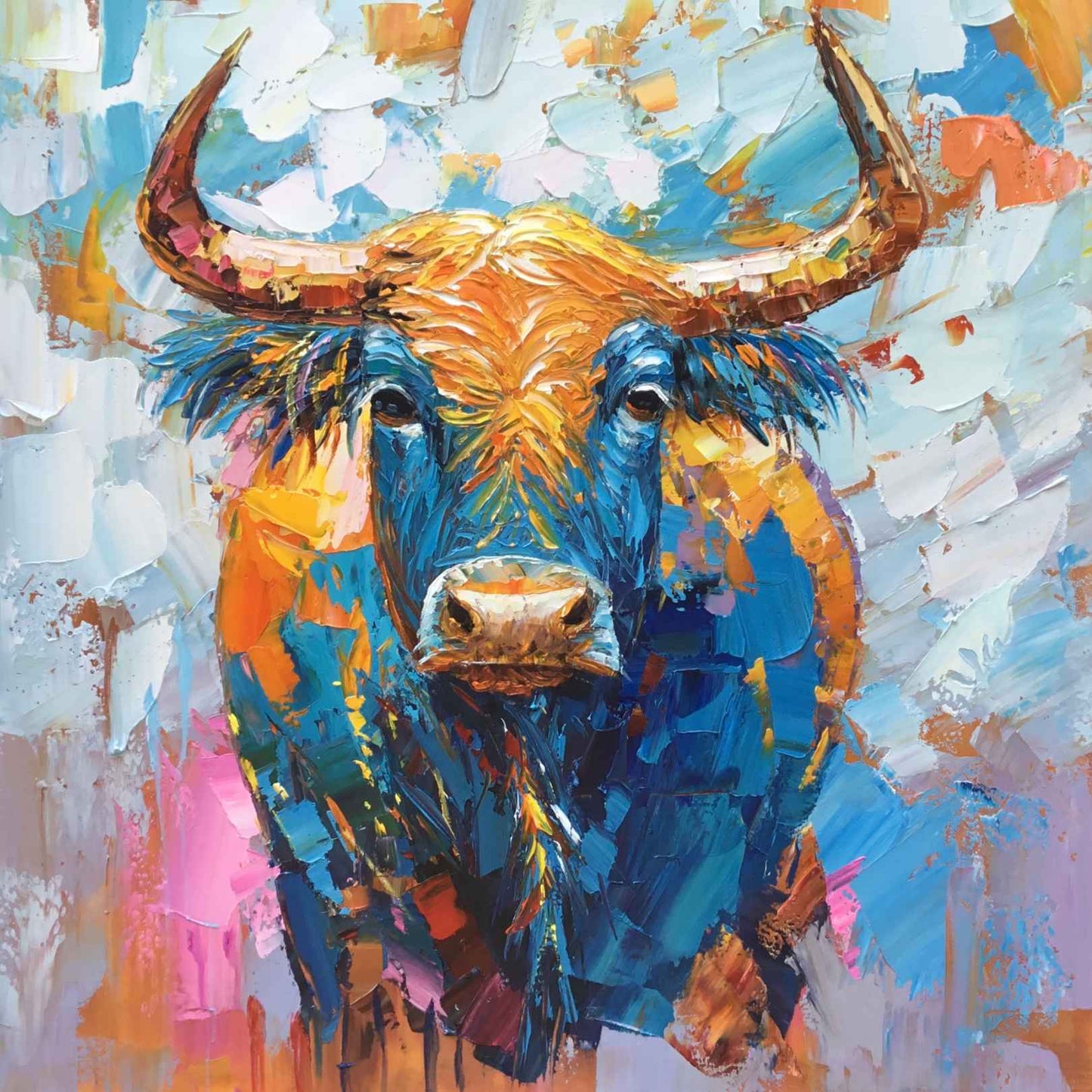 texturas Pintura al oleo toro bravo español abstracto  original hecha a mano
