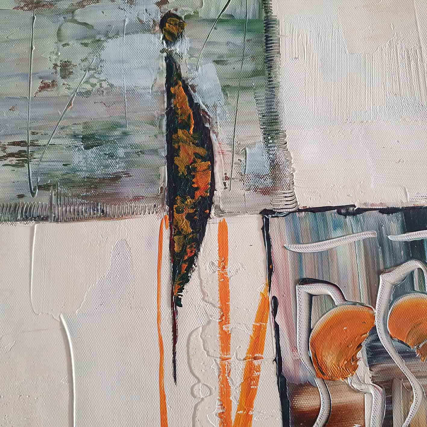Abstraktes Diptychon Gemälde Menschen 50x60 cm [2 Stück]