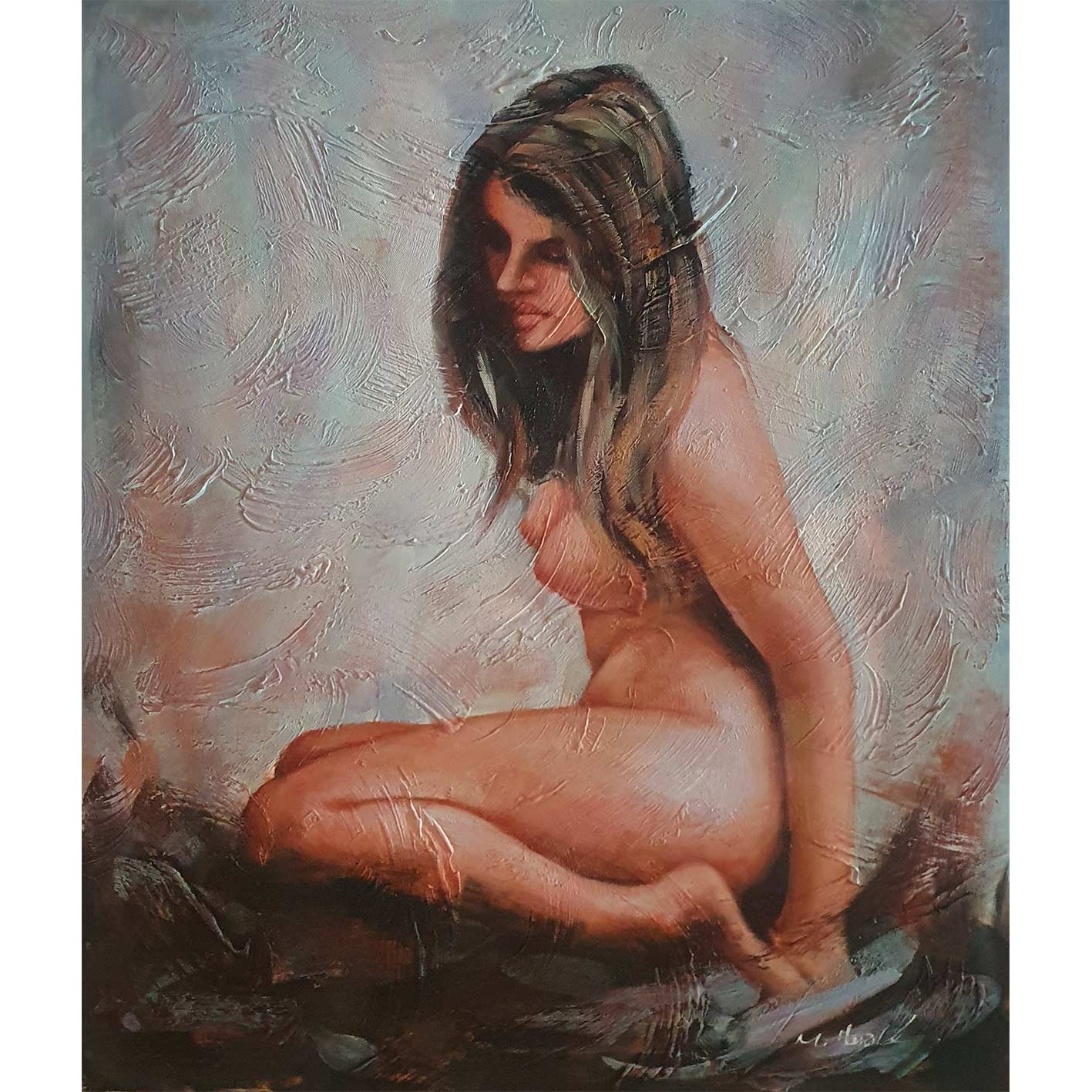 Nackte Frau Gemälde 50x60 cm
