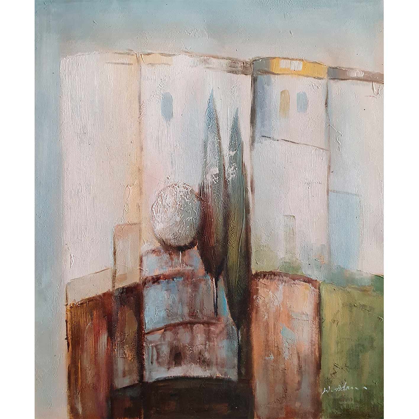 Urban Abstract Diptychon Gemälde 50x60 cm [2 Stück]