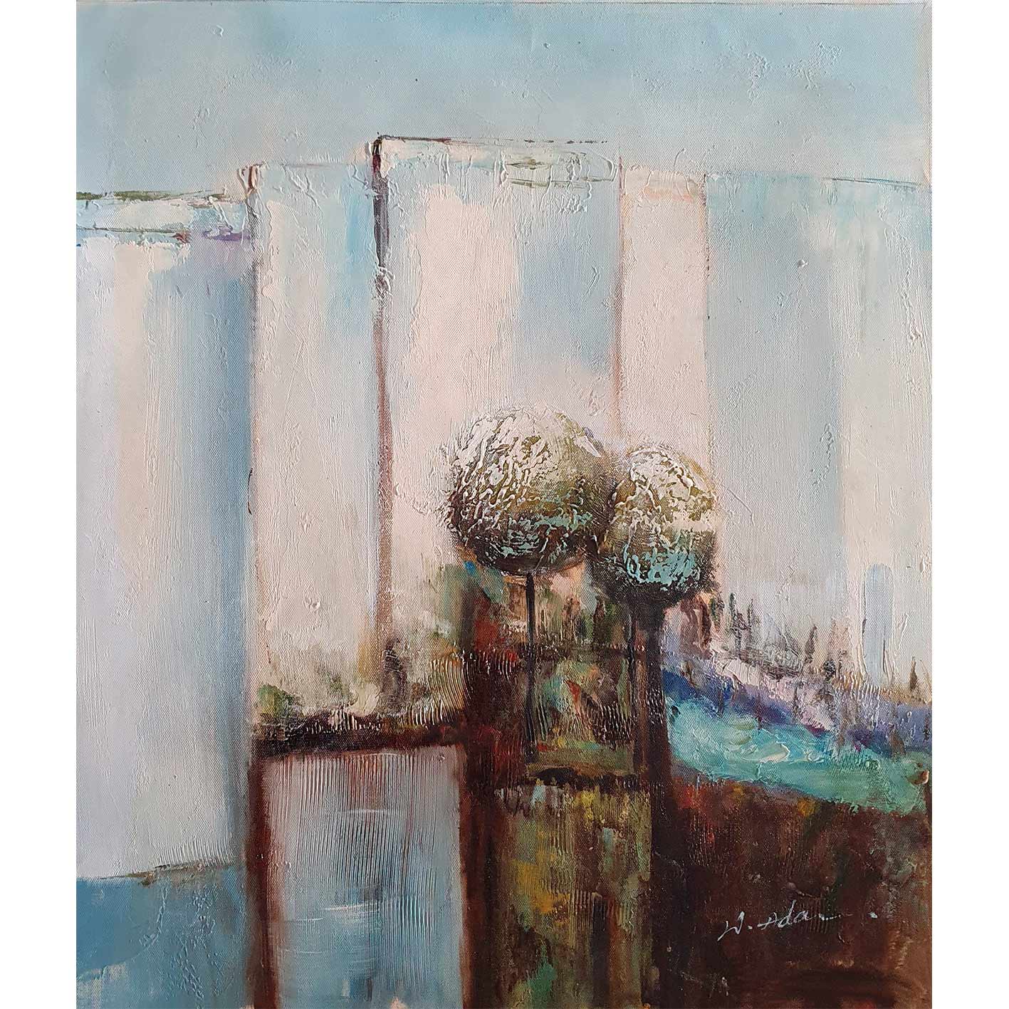 Urban Abstract Diptychon Gemälde 50x60 cm [2 Stück]