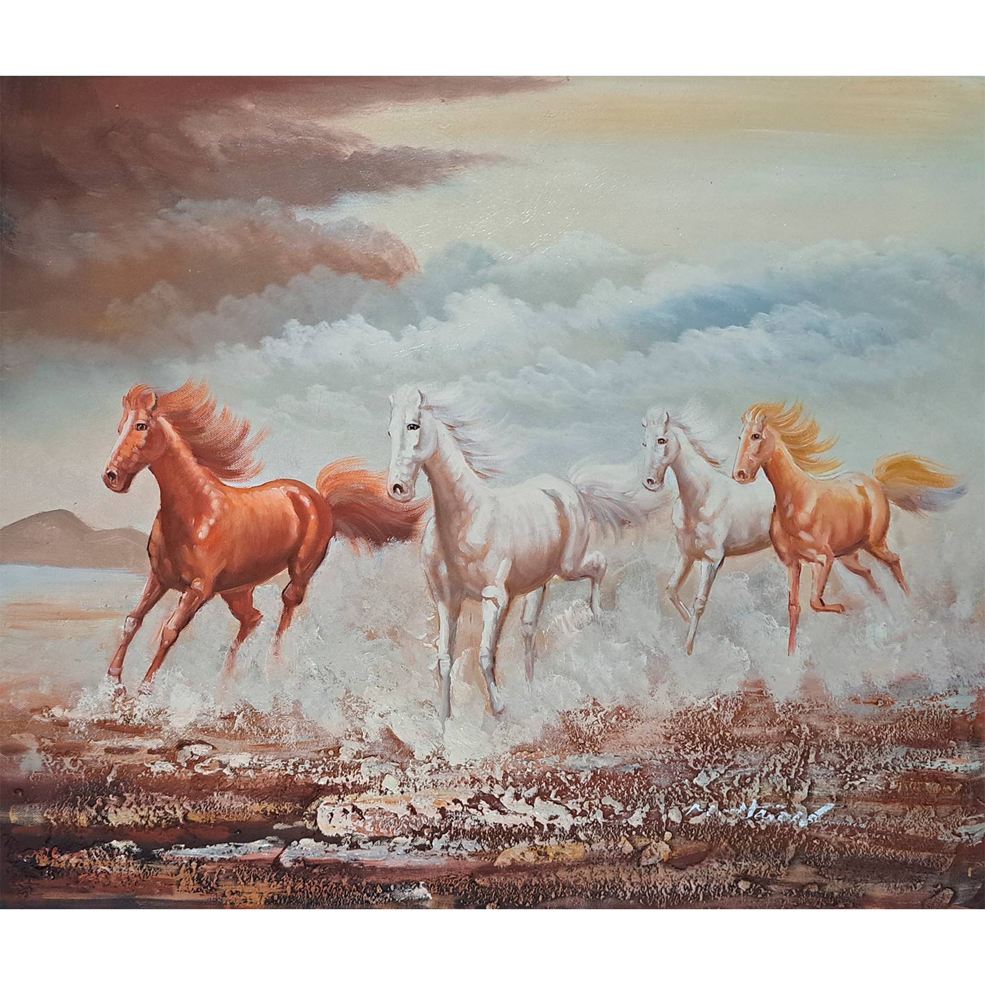 Wildpferde-Gemälde 60x50 cm