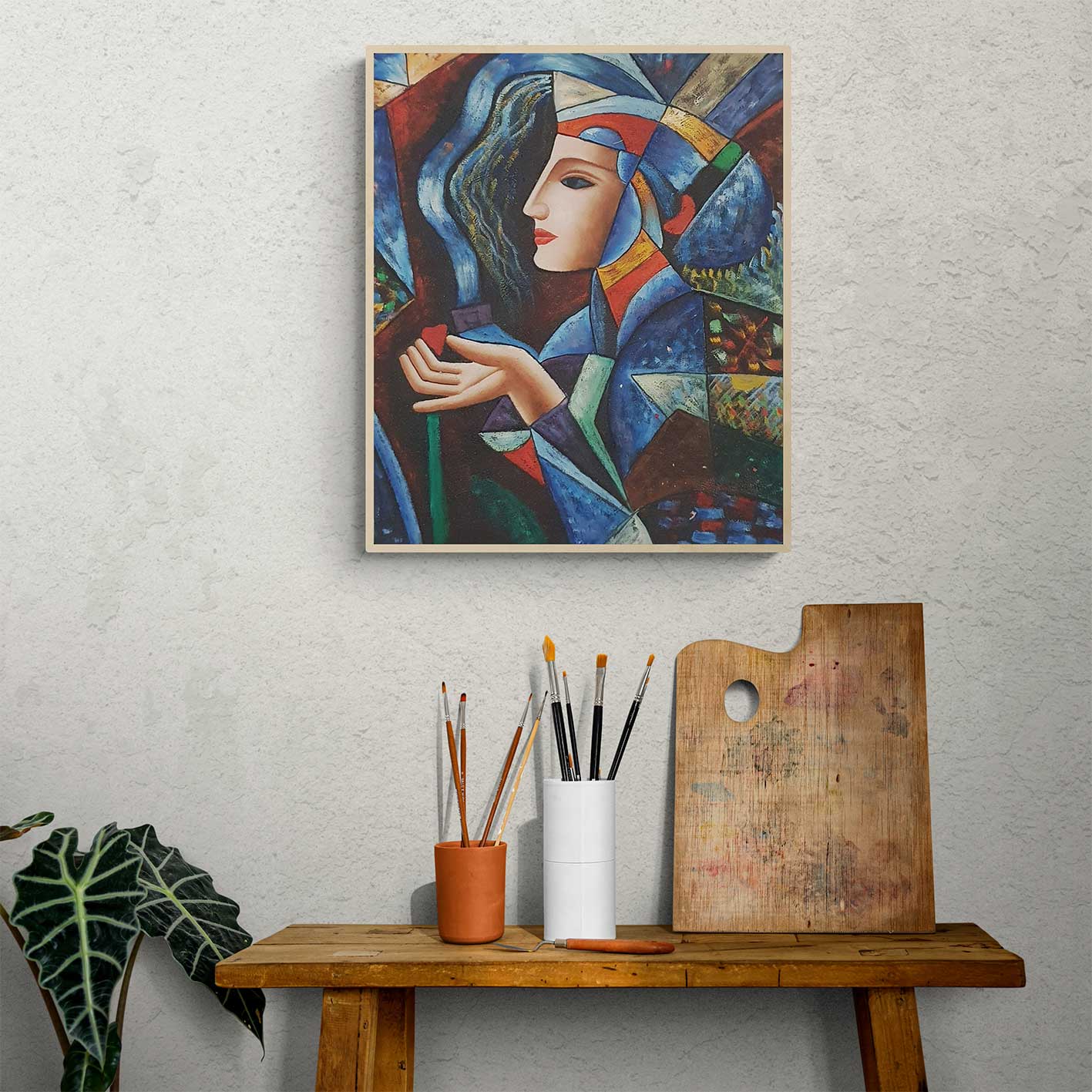 Gemälde im Kubismus-Stil, 60 x 50 cm