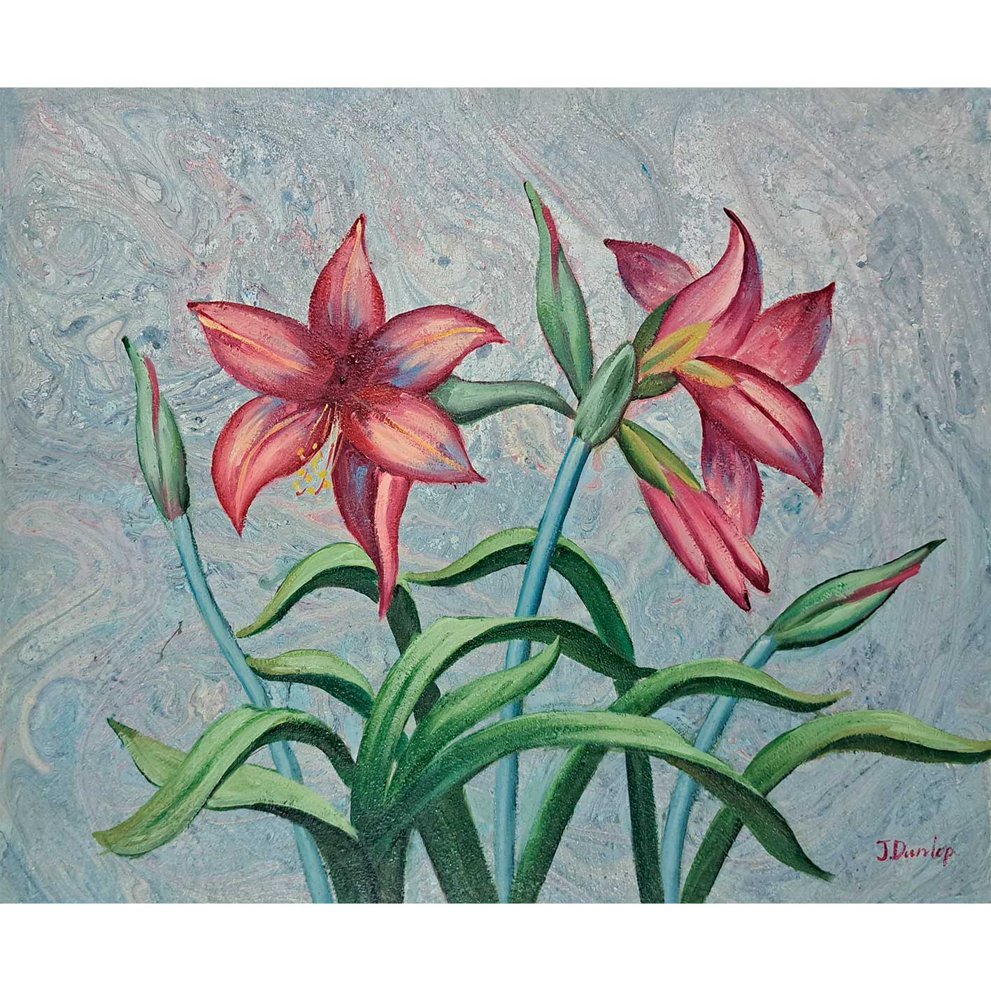 Diptychon Gemälde Lilien 60X50 cm [2 Stück]