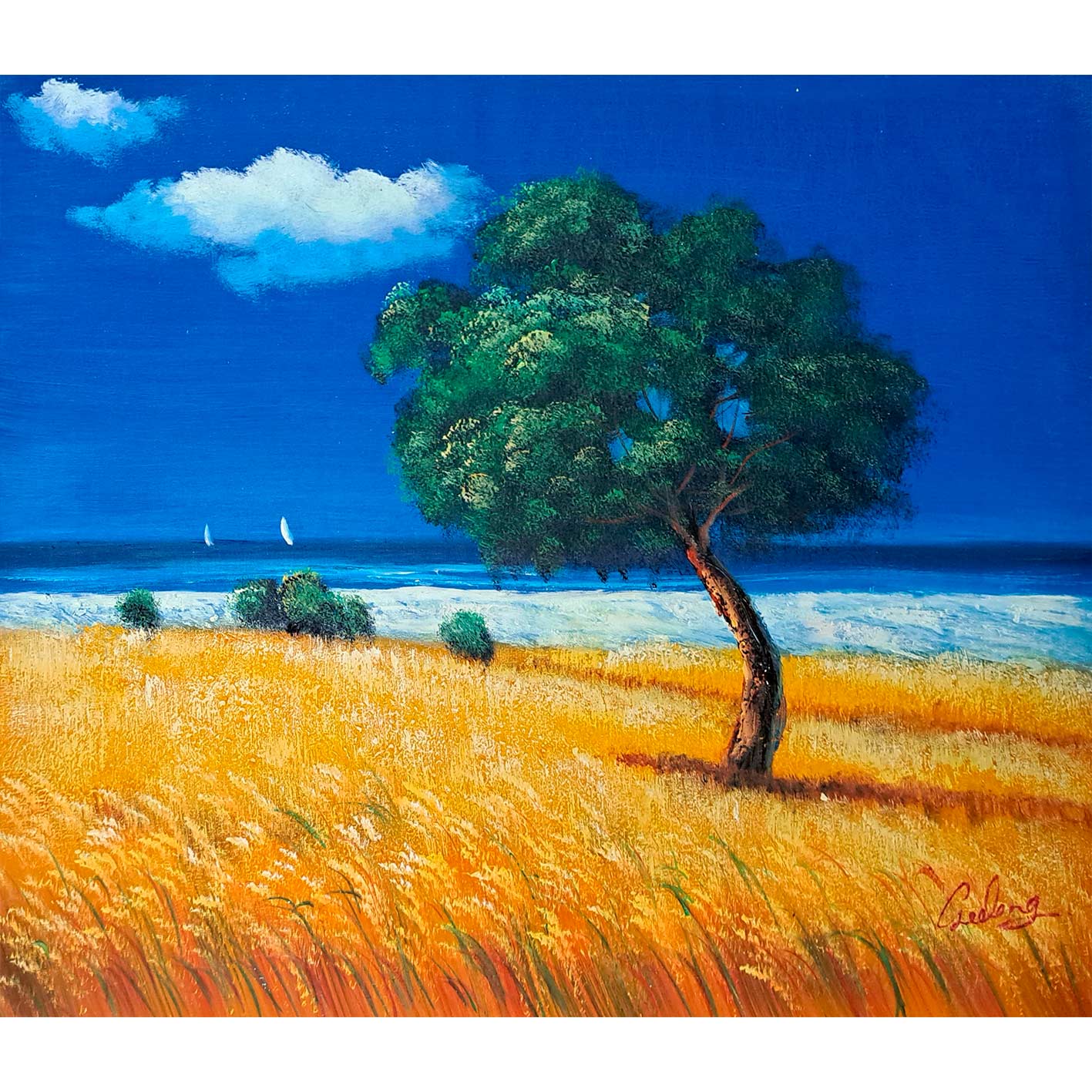 Gemälde „Einsamer Baum“ 60x50 cm