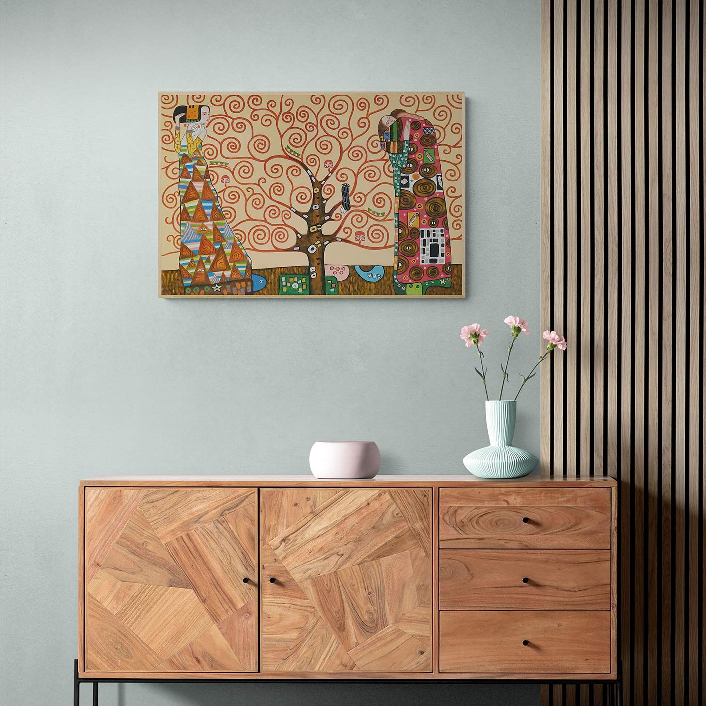 Obra inspirada en arte simbólico con diseño abstracto