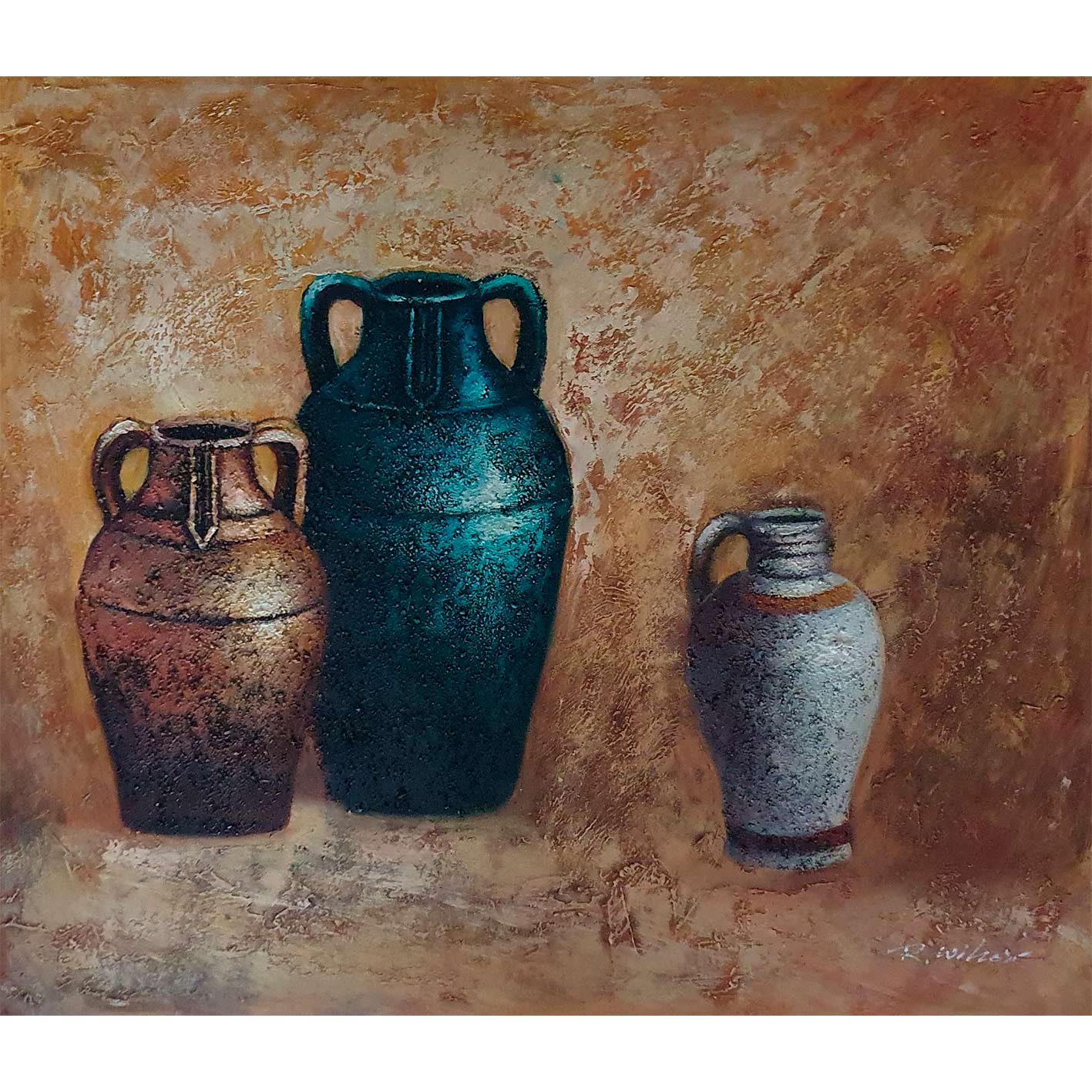 Cuadro Bodegon Anforas  60x50 cm