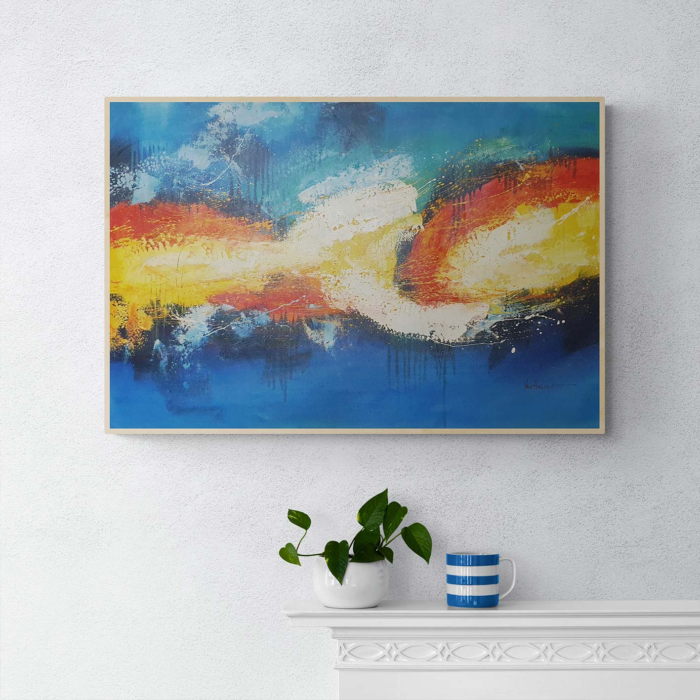 Cuadro Abstracto Pinturas Rotas  90x60  cm