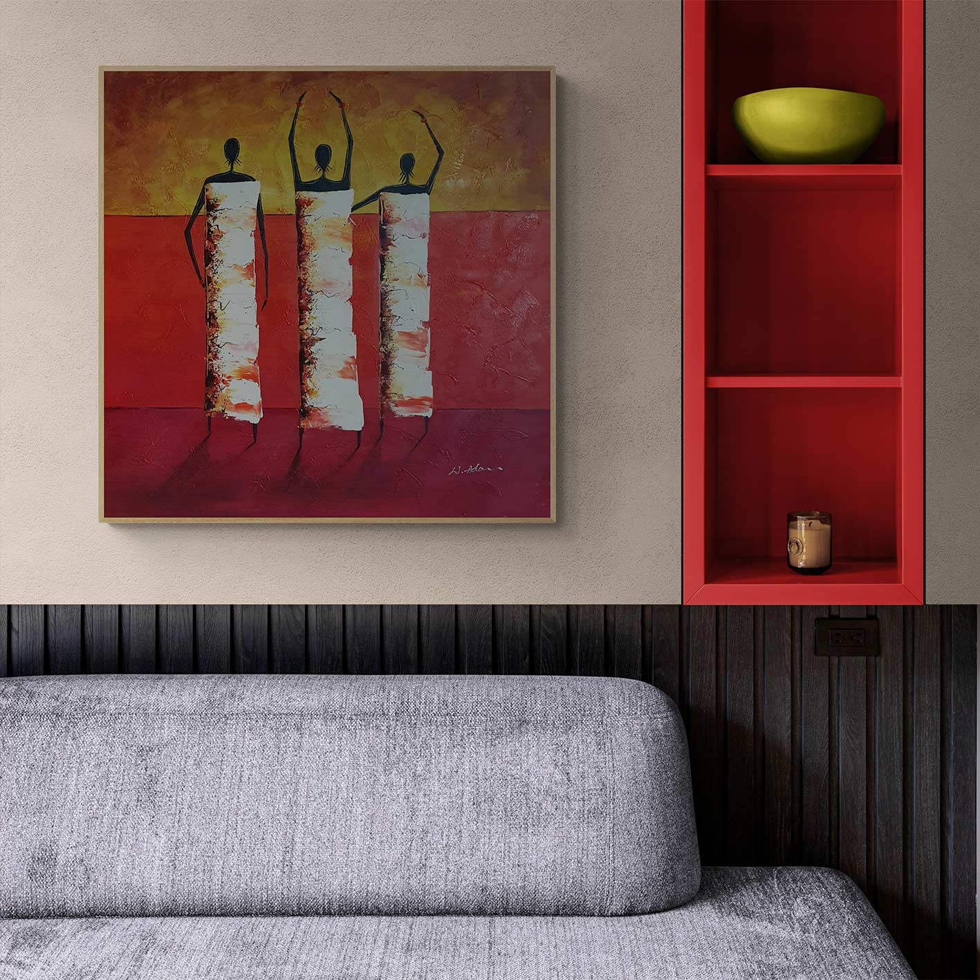 Cuadro Africanas 80x80 cm