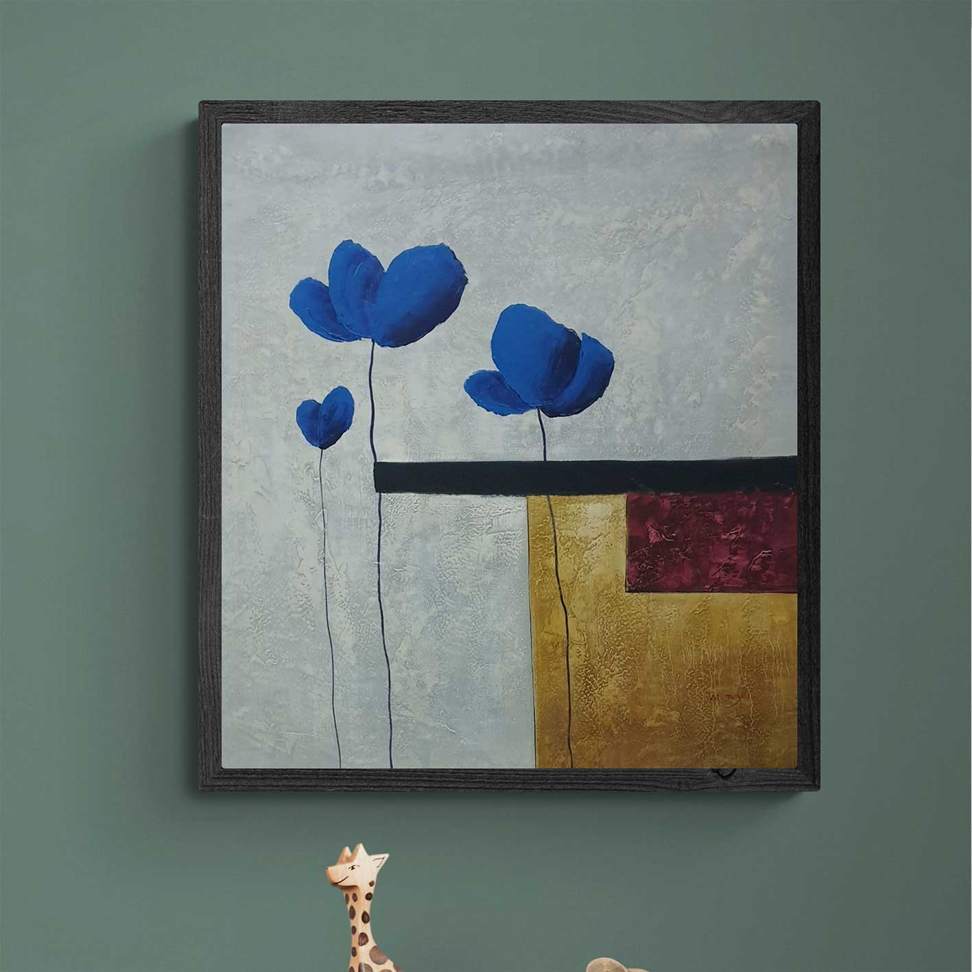 Cuadro Amapola Azul 50x60 cm