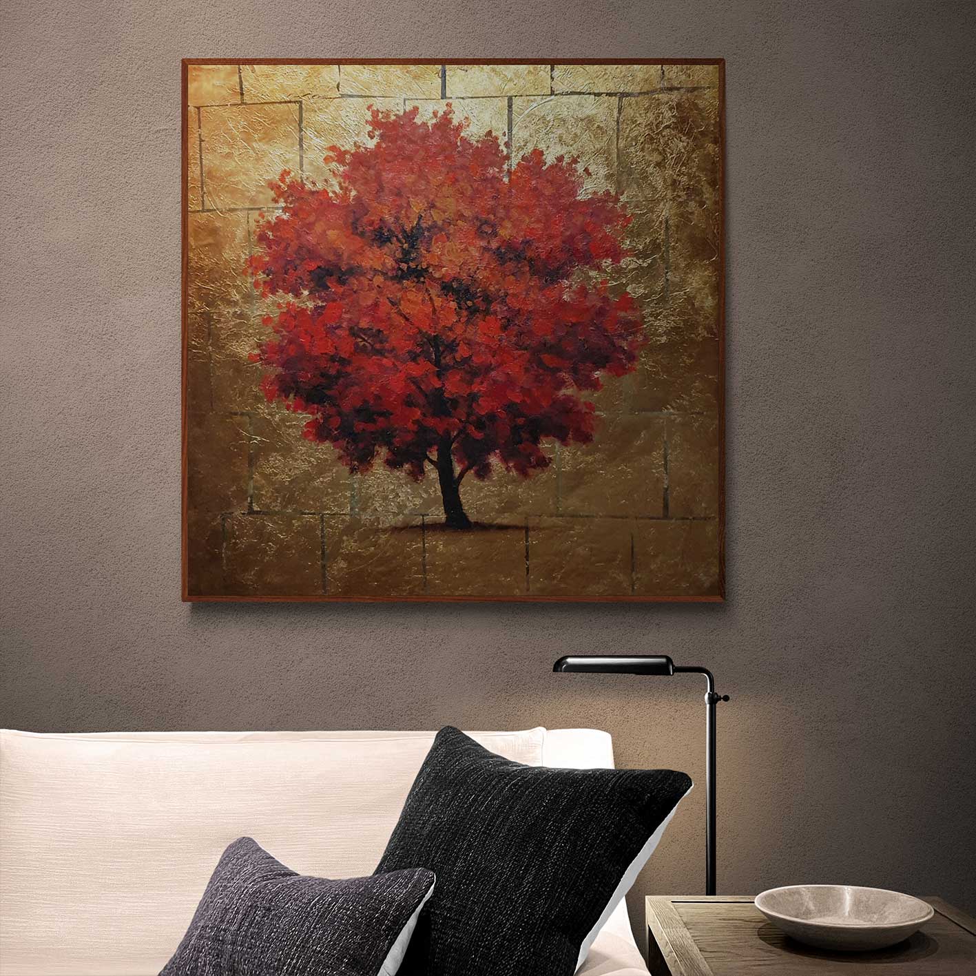Cuadro Arbol Oro 80x80 cm