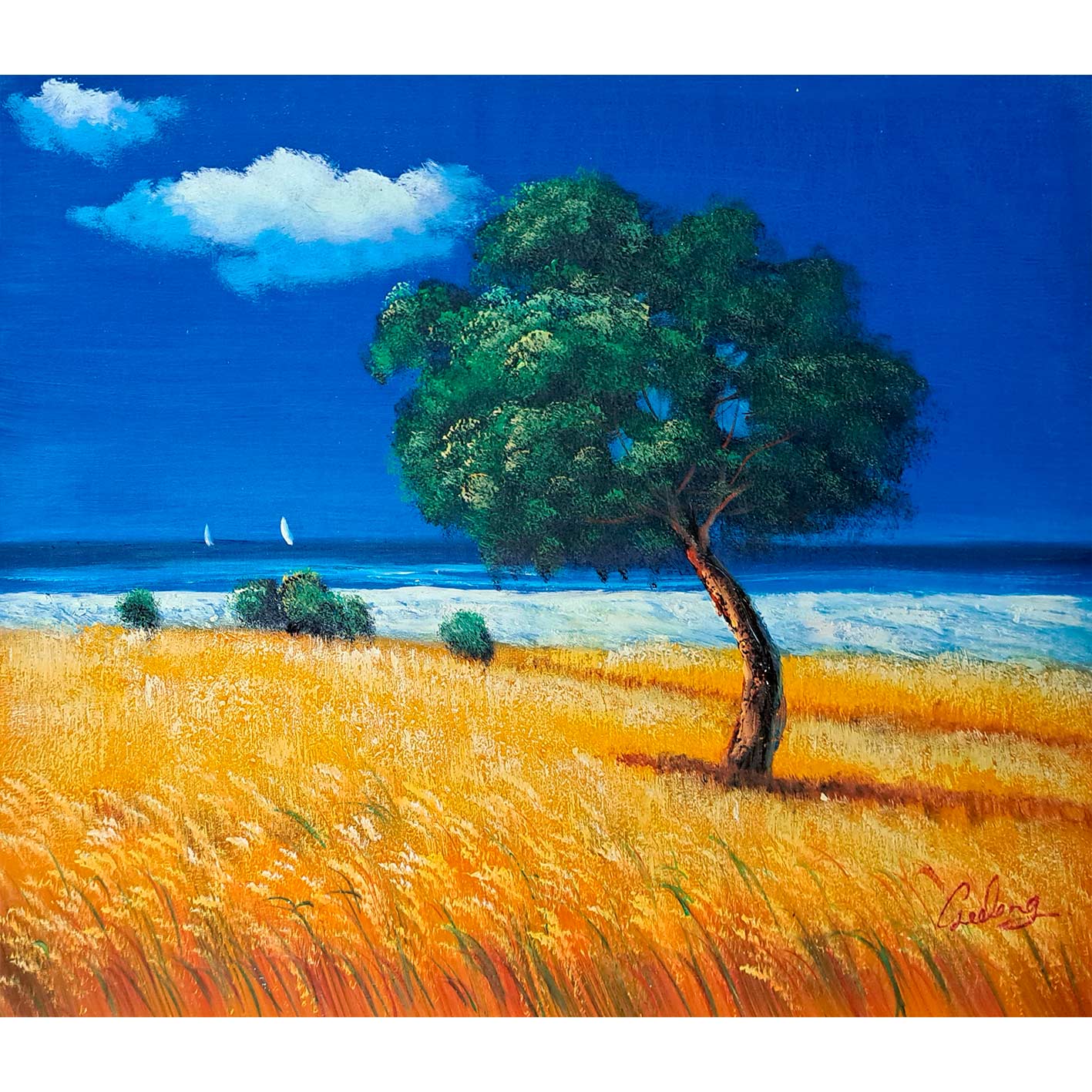 Cuadro Arbol Solitario 60x50 cm