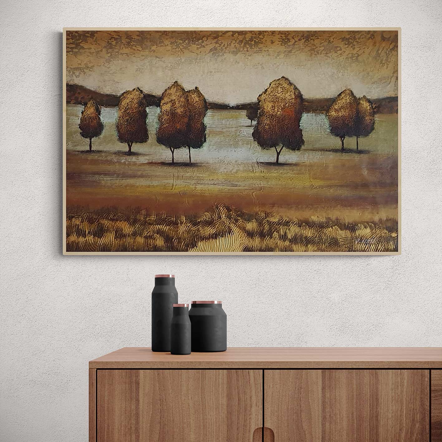 Cuadro Arboleda Bronce 90x60 cm