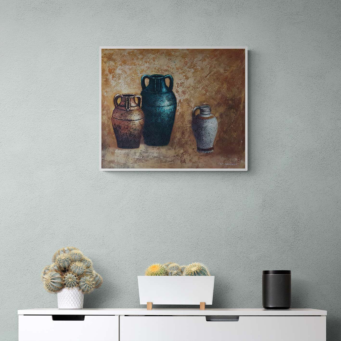 Cuadro Bodegon Anforas  60x50 cm